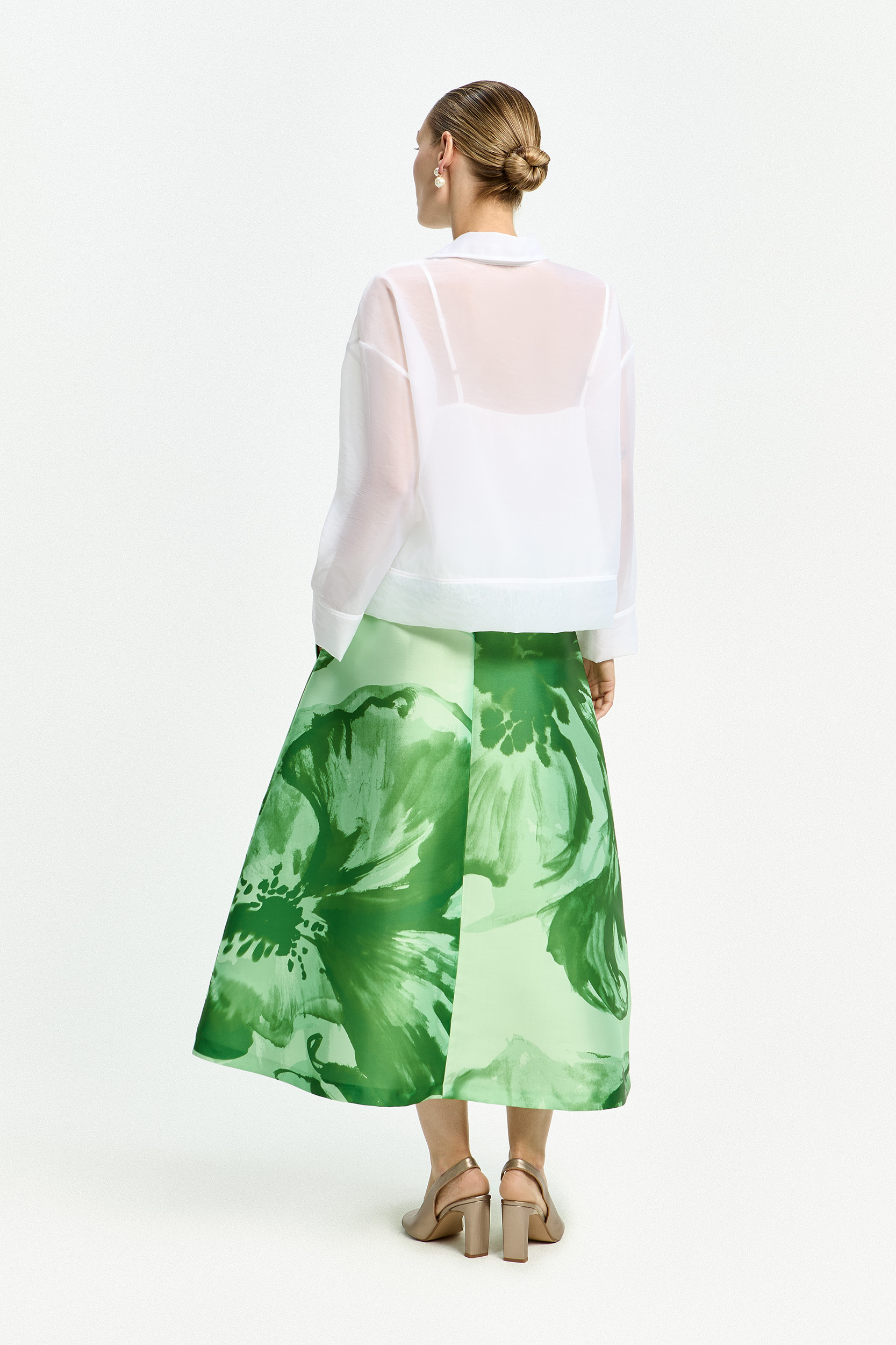 Rok met aquarel bloemenprint