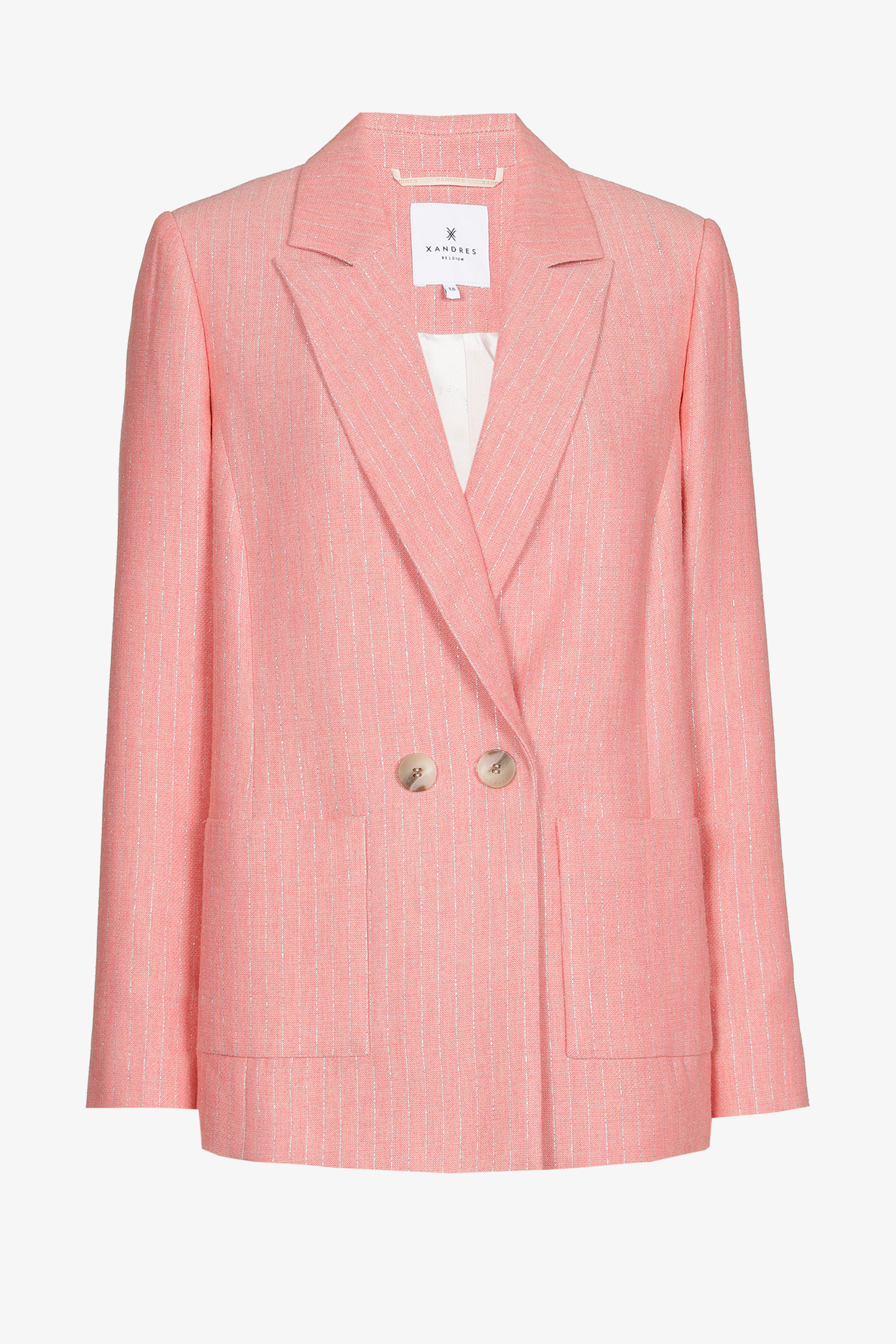 Blazer avec motif trait de craie en lurex