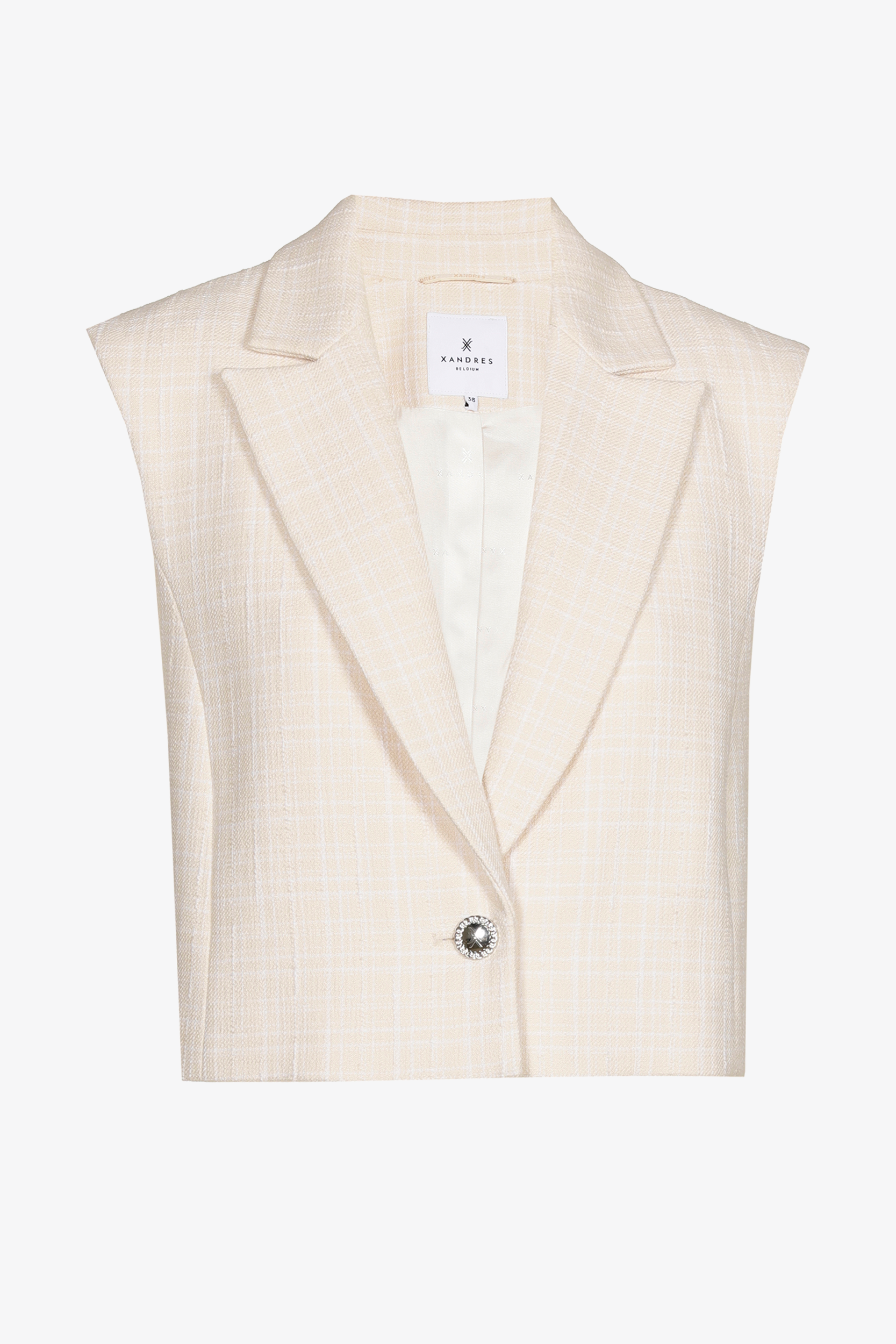 Checked sleeveless blazer