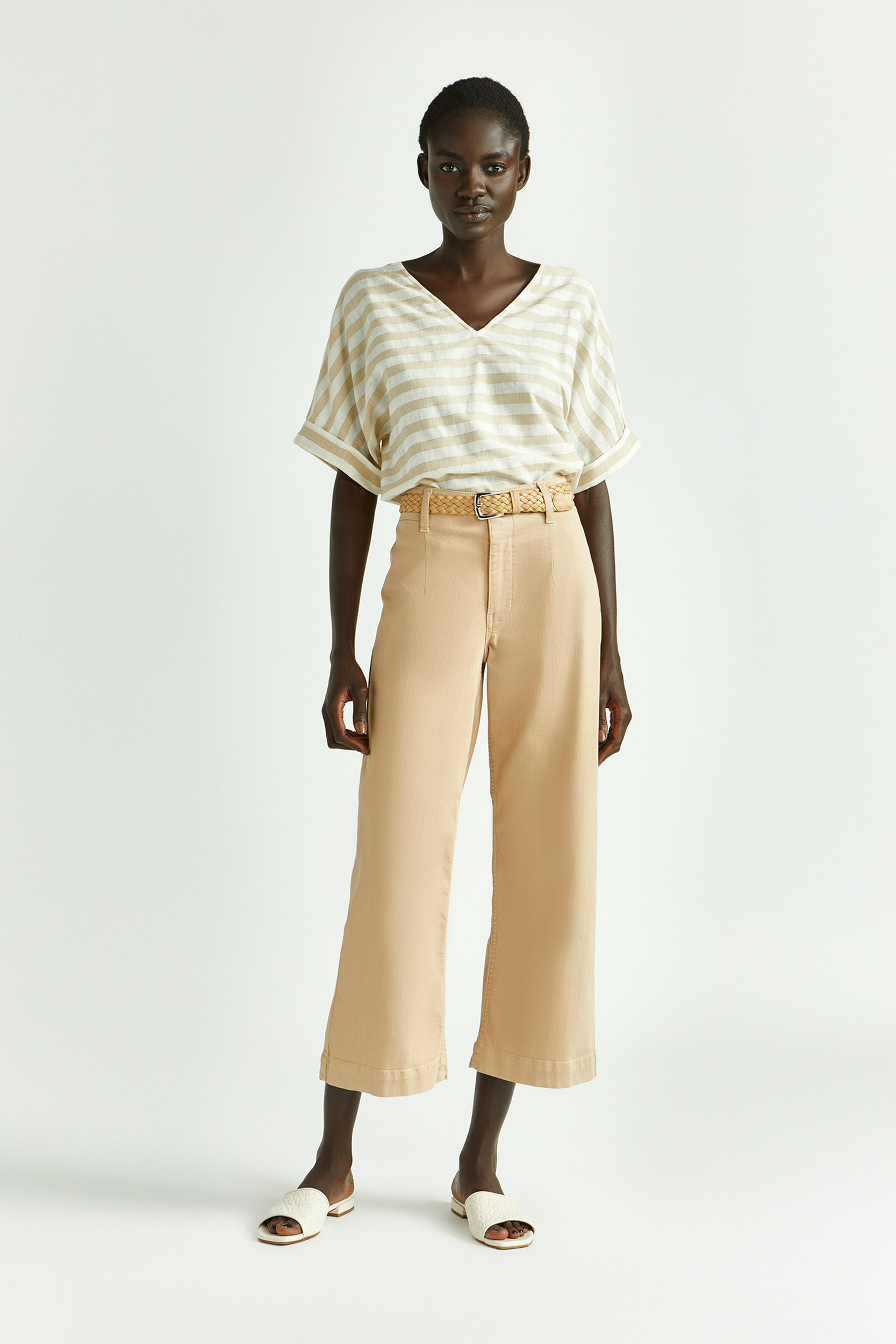 Blouse rayée à encolure en V