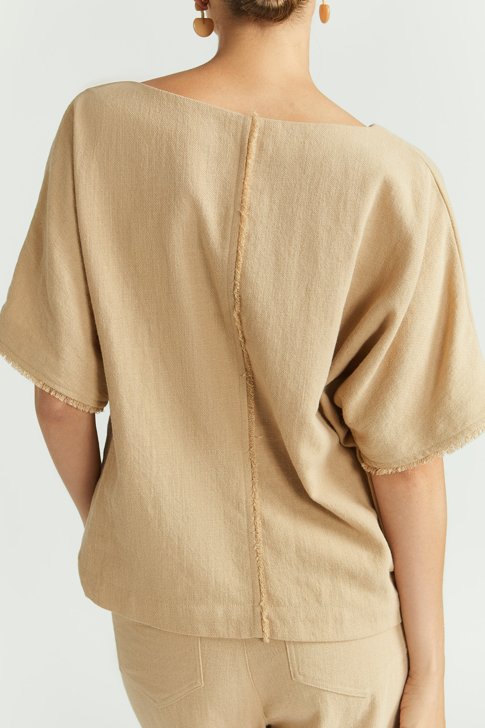 Blouse met linnenlook