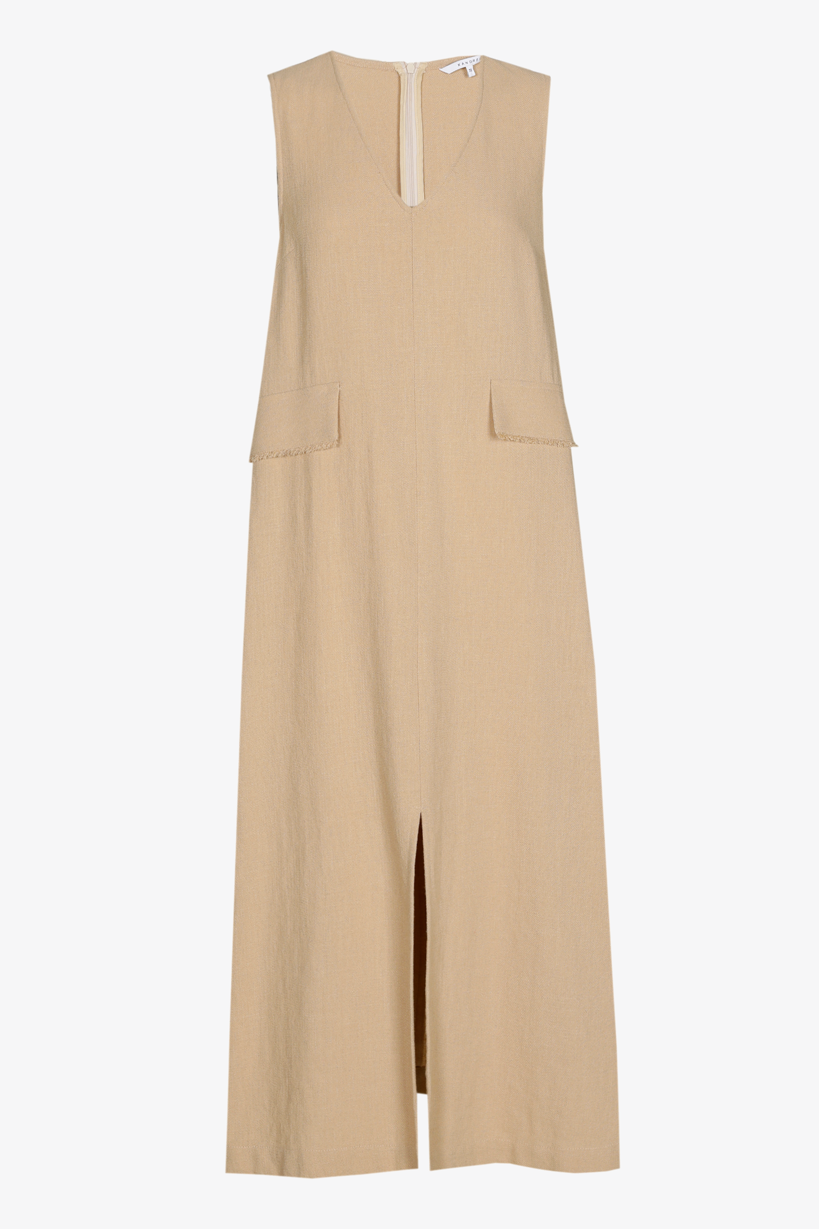 A-line dress with linen look
