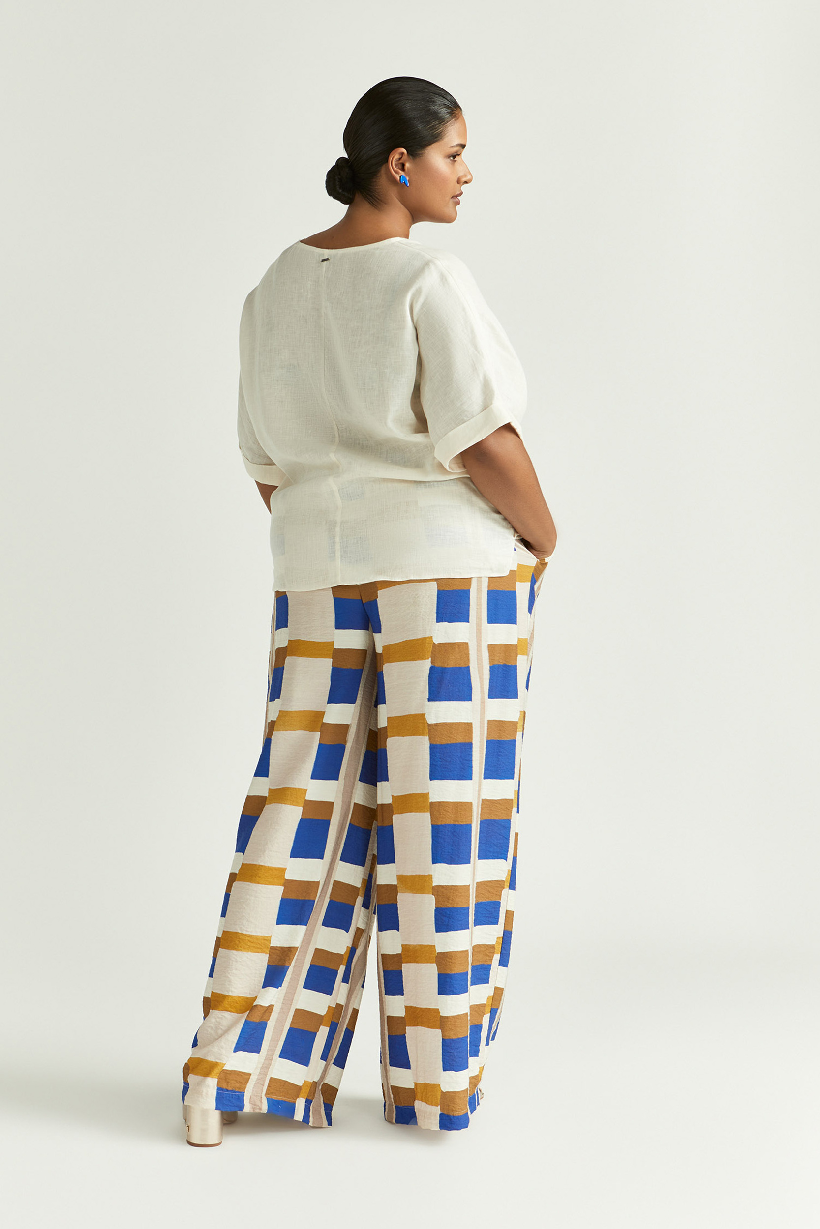 Trousers with watercolour print