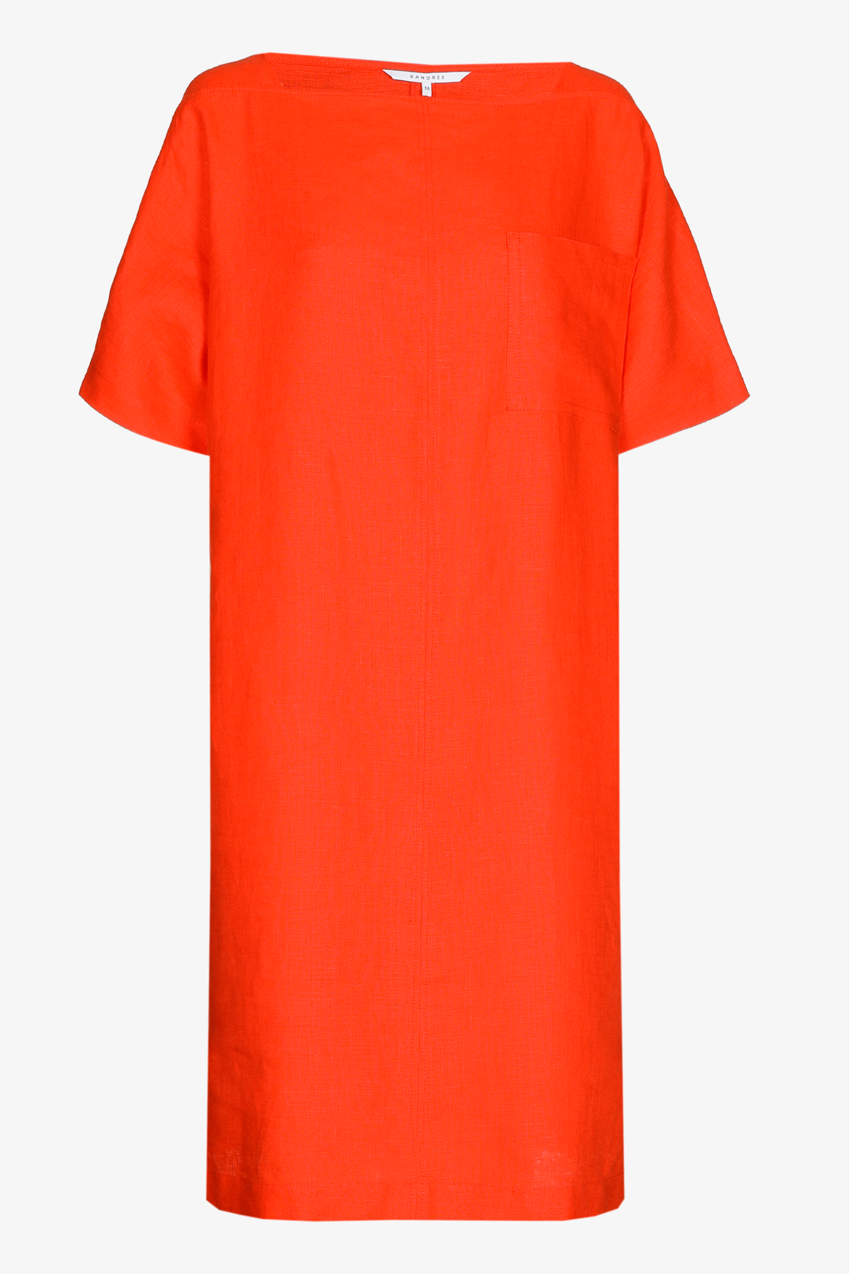 Linen dress with chest pocket