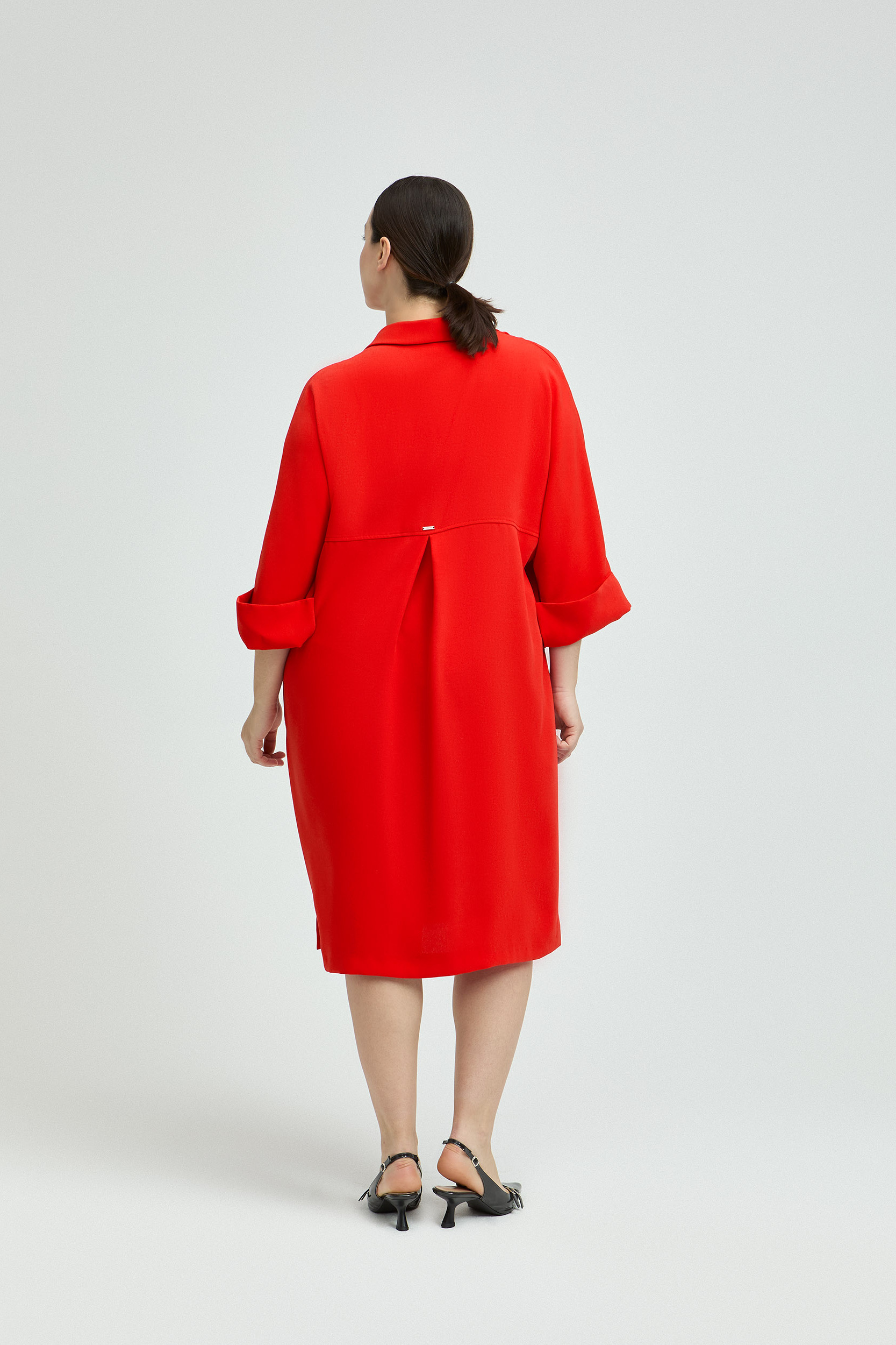 Robe-chemise à col en V