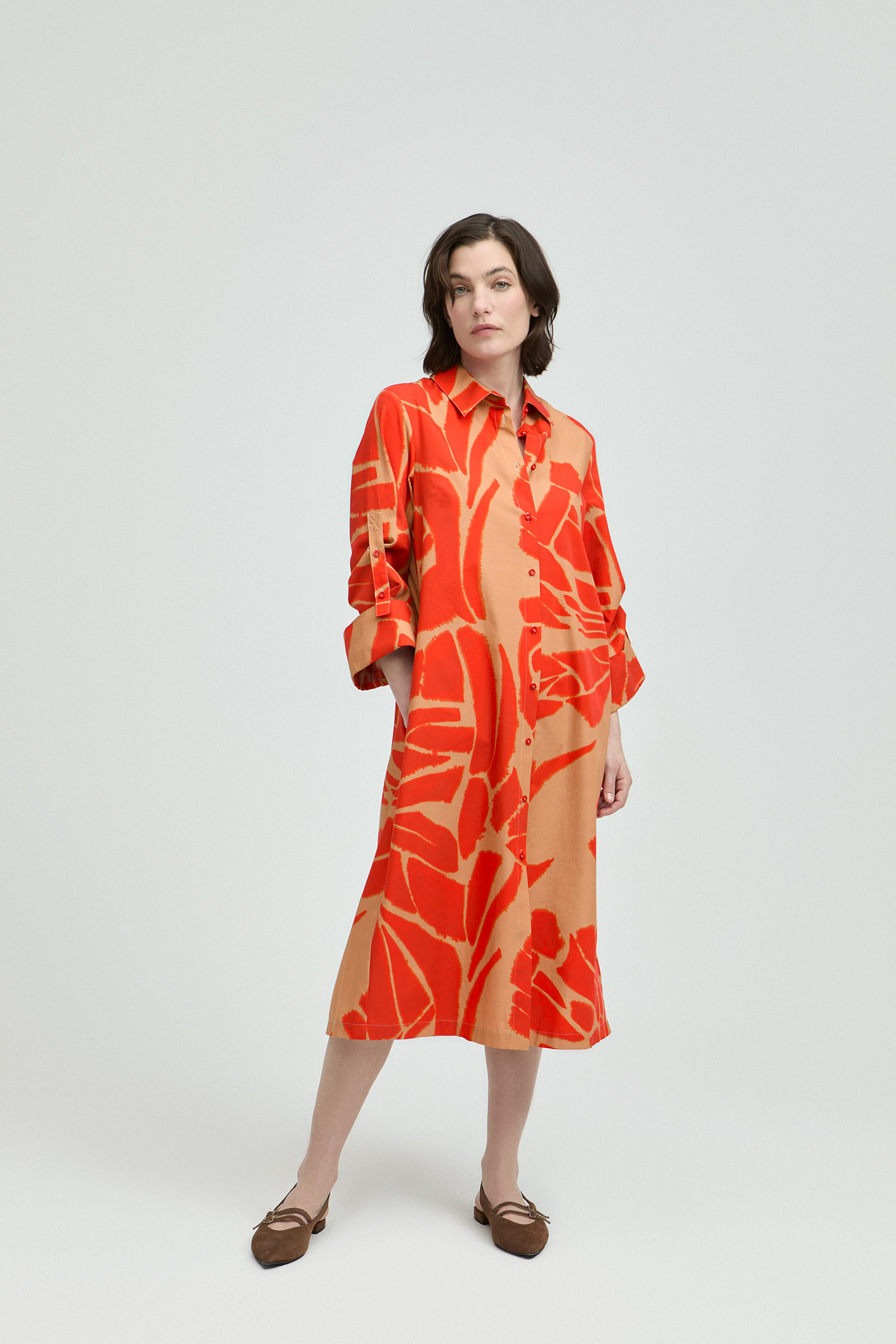 Robe boutonnée avec imprimé