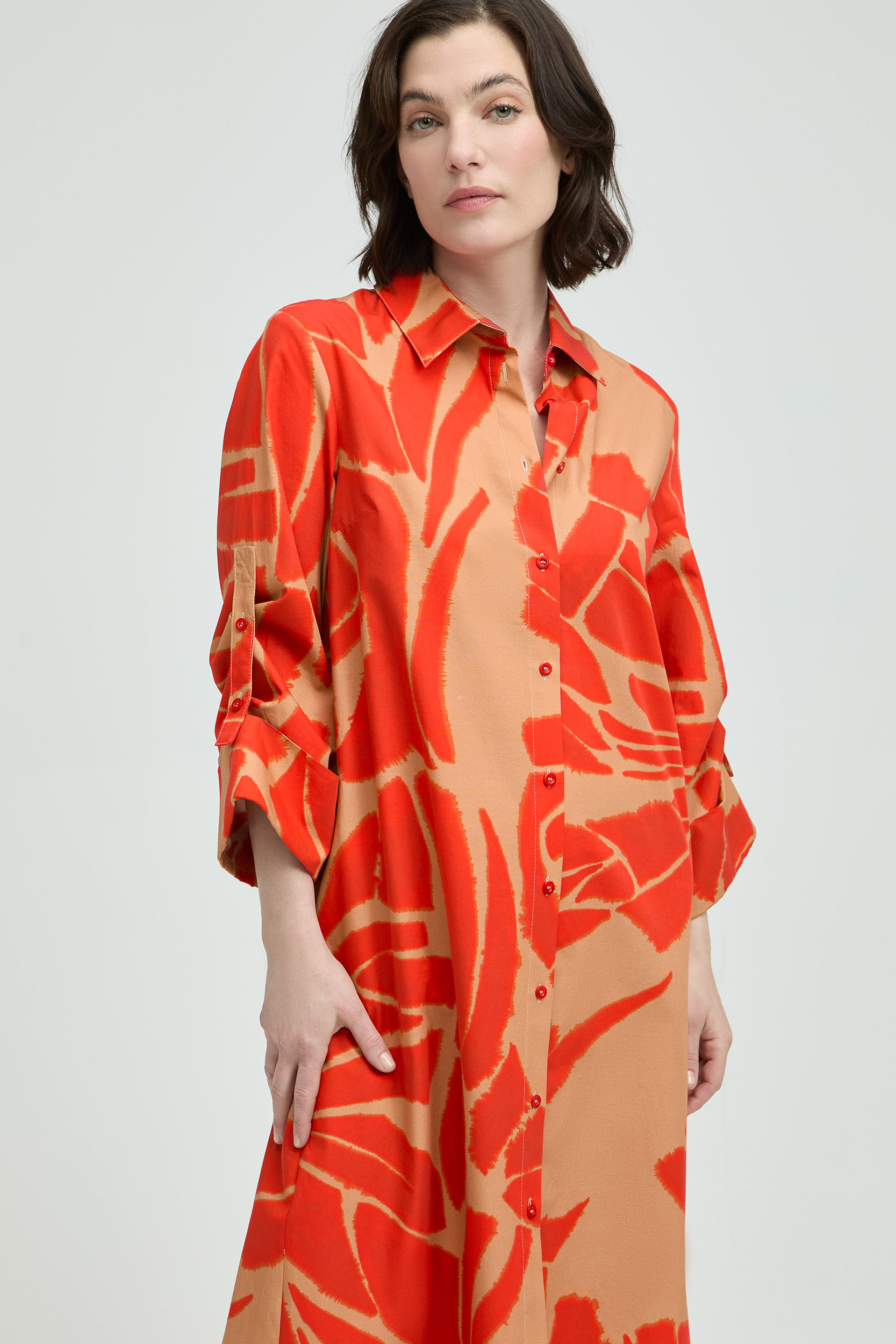 Robe boutonnée avec imprimé