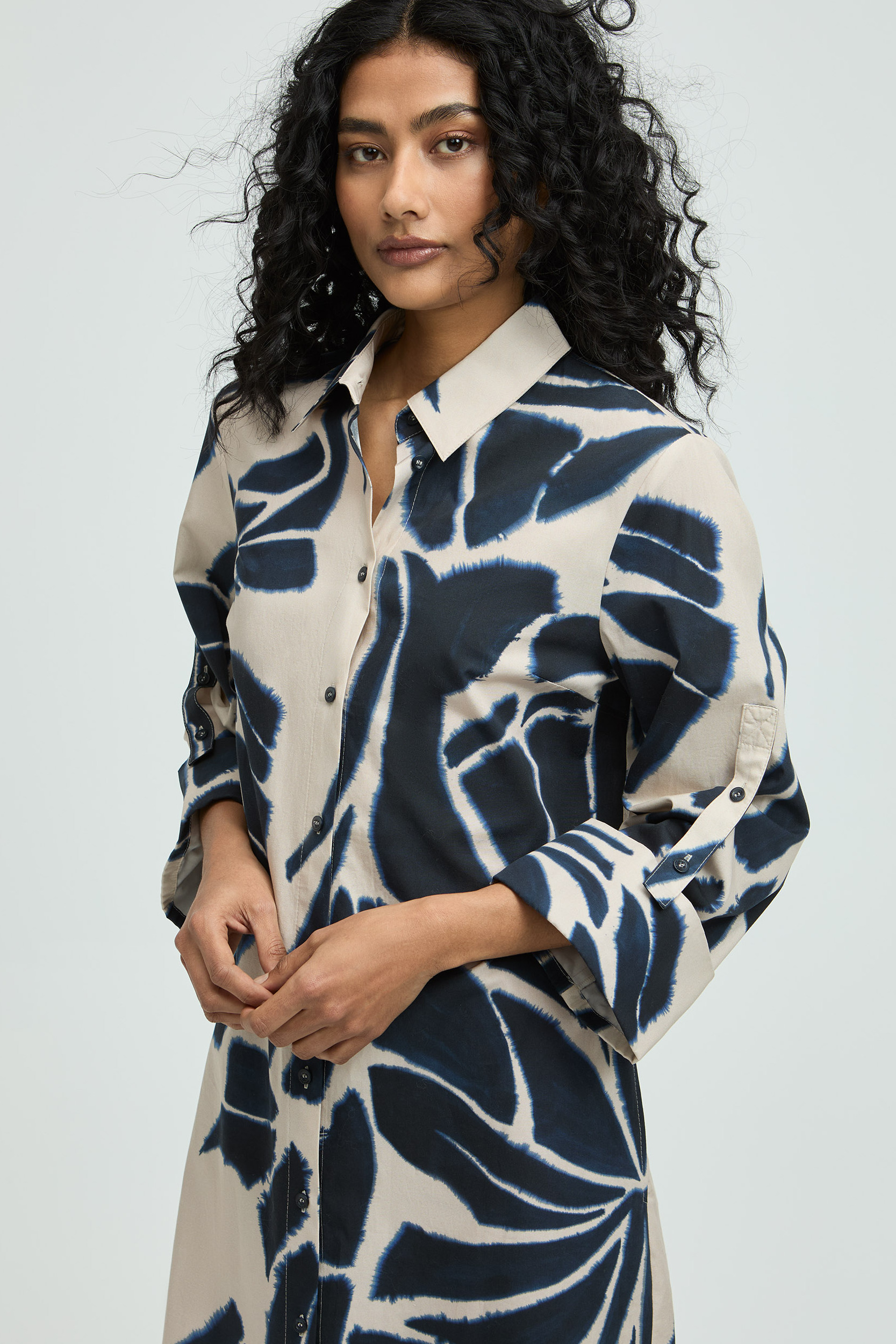 Robe boutonnée avec imprimé