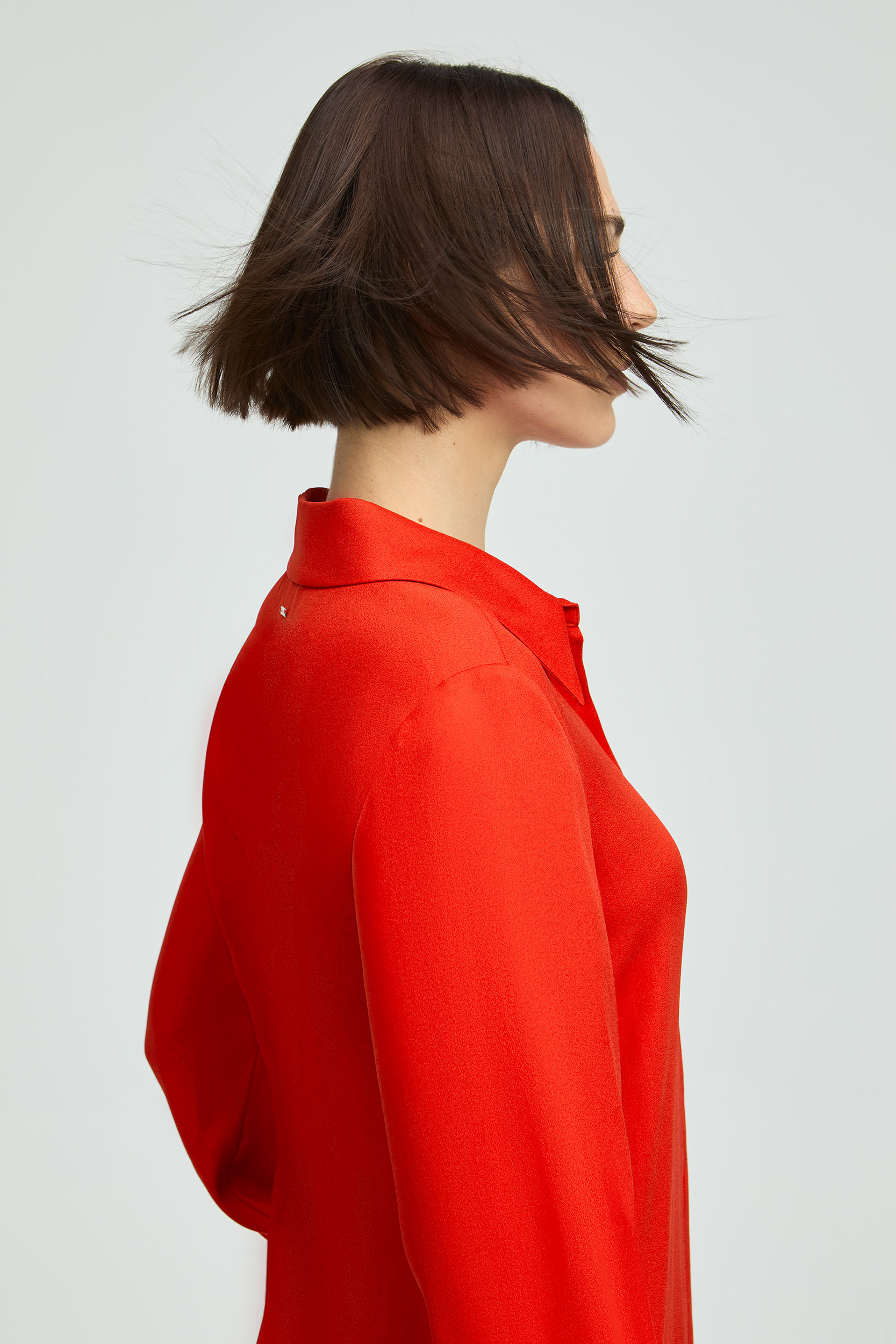 Elegante blouse met hemdkraag