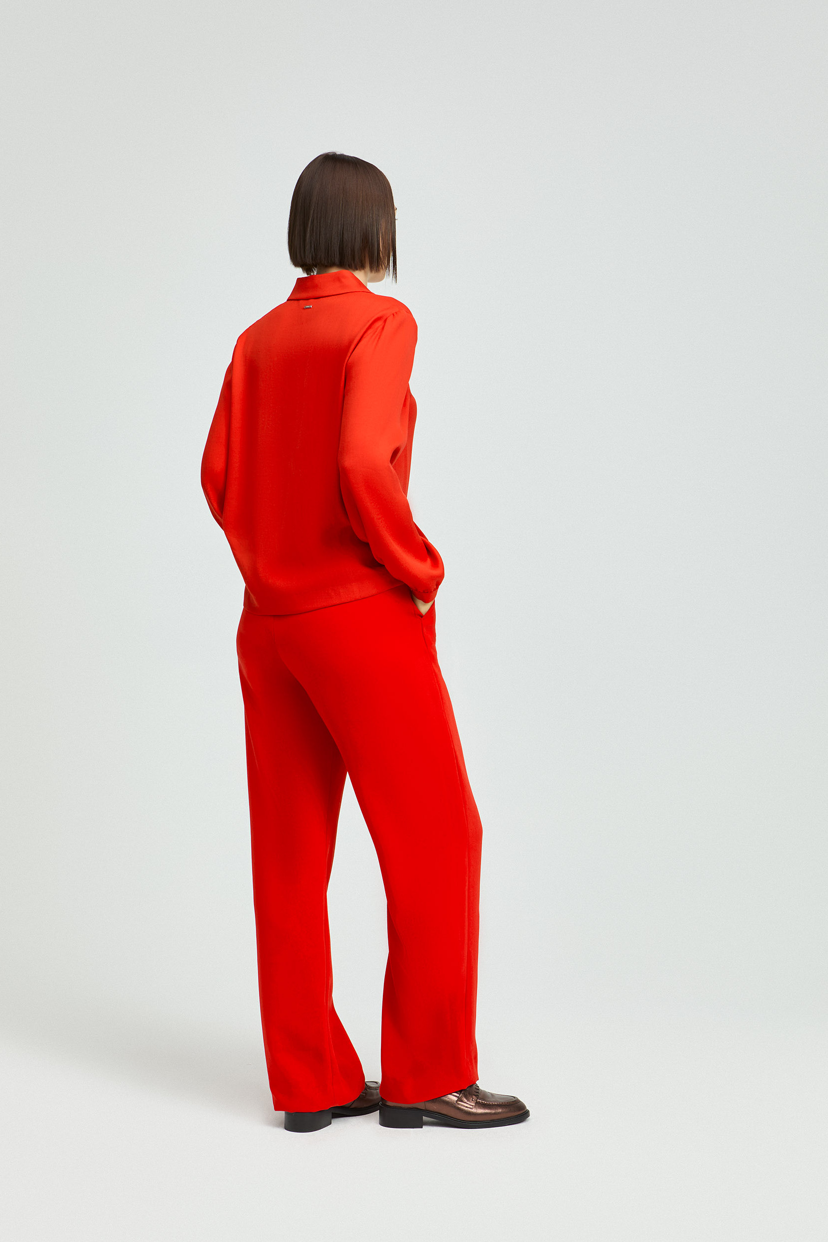 Elegante blouse met hemdkraag