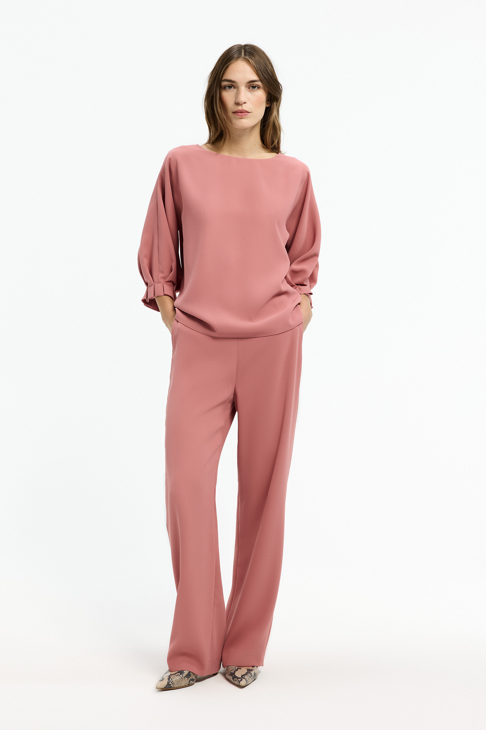 Damesblouse met elegant plooidetail