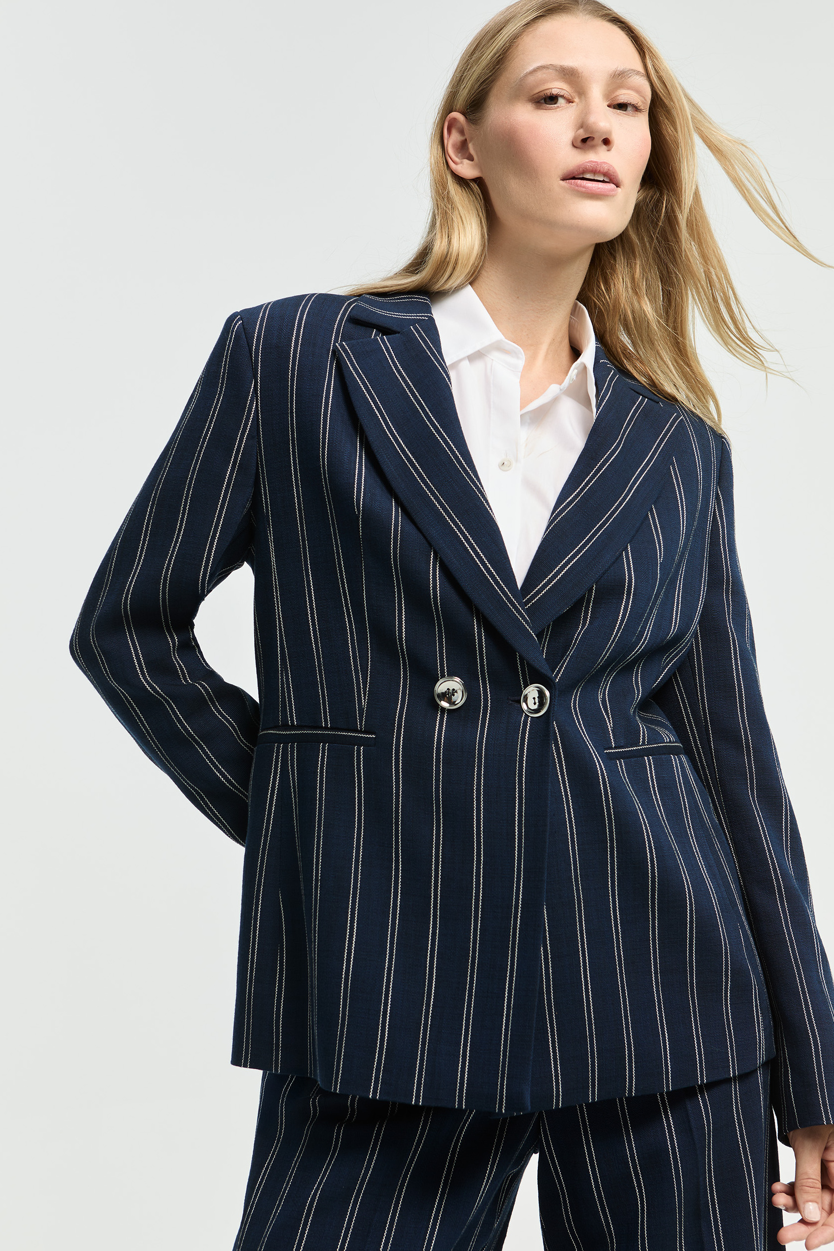 Blazer met elegante krijtstrepen