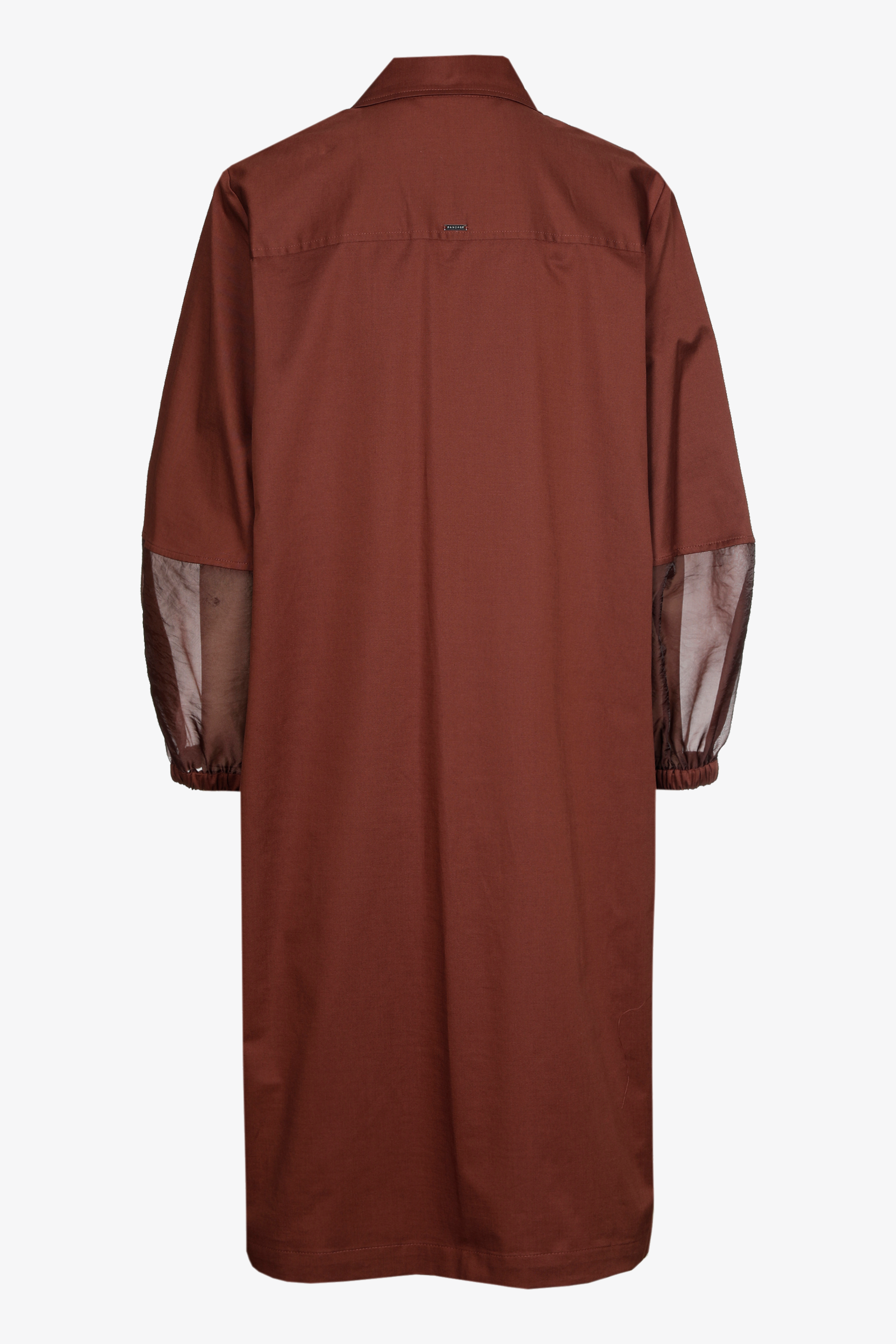 Katoenen jurk met organza mouwen