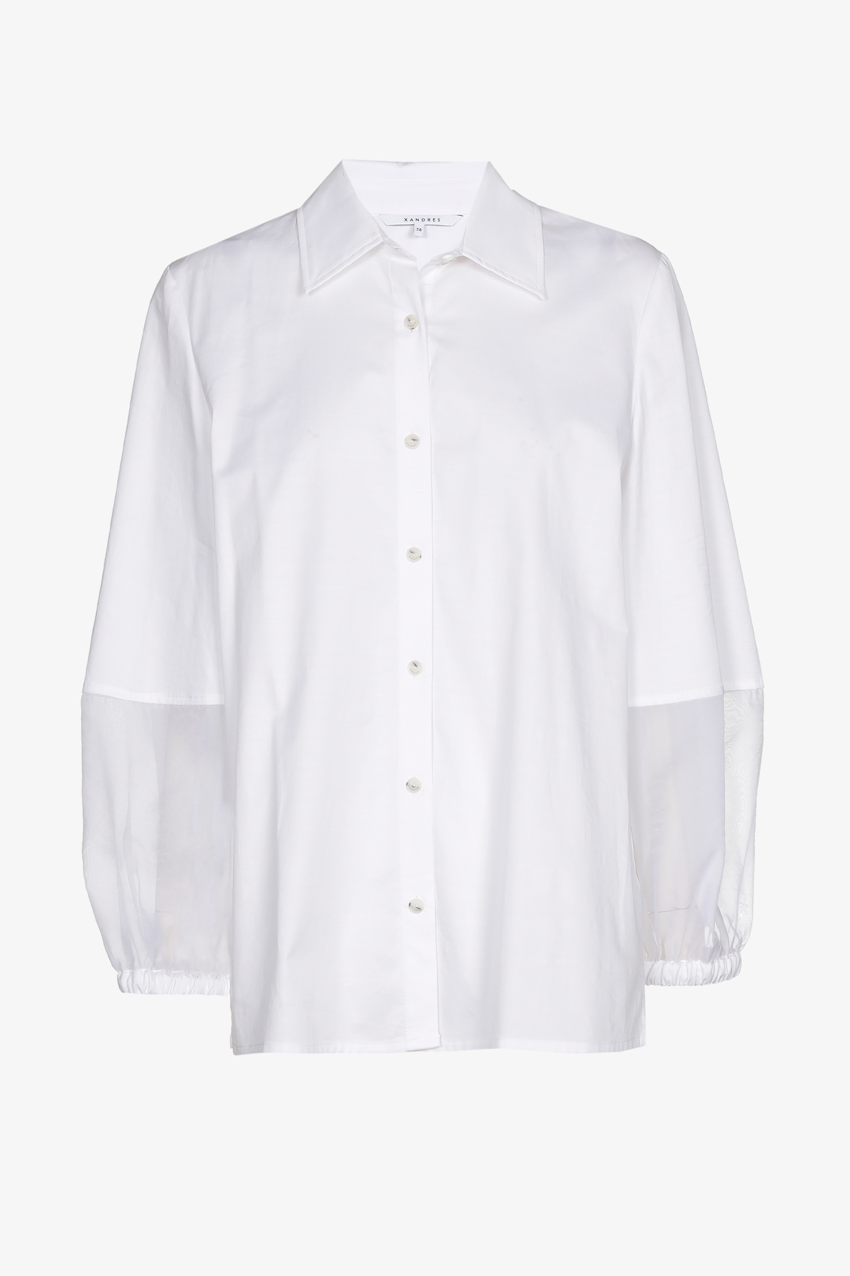 Blouse met organza mouwen