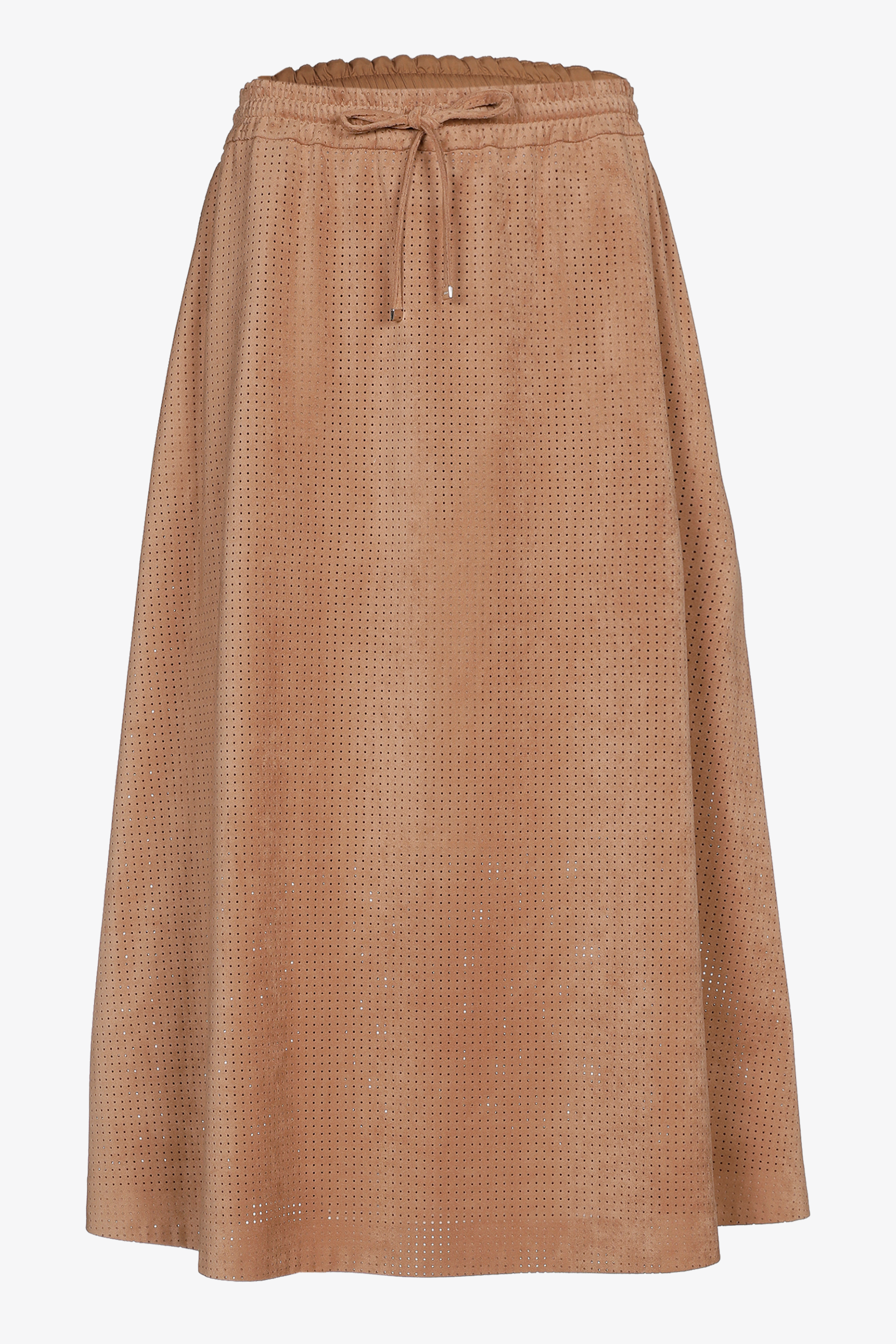 Soepelvallende rok in faux suède