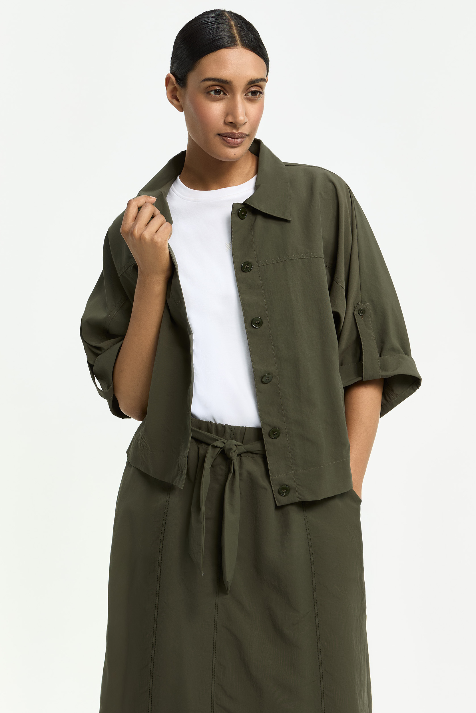 Damesblouse in crushed taft