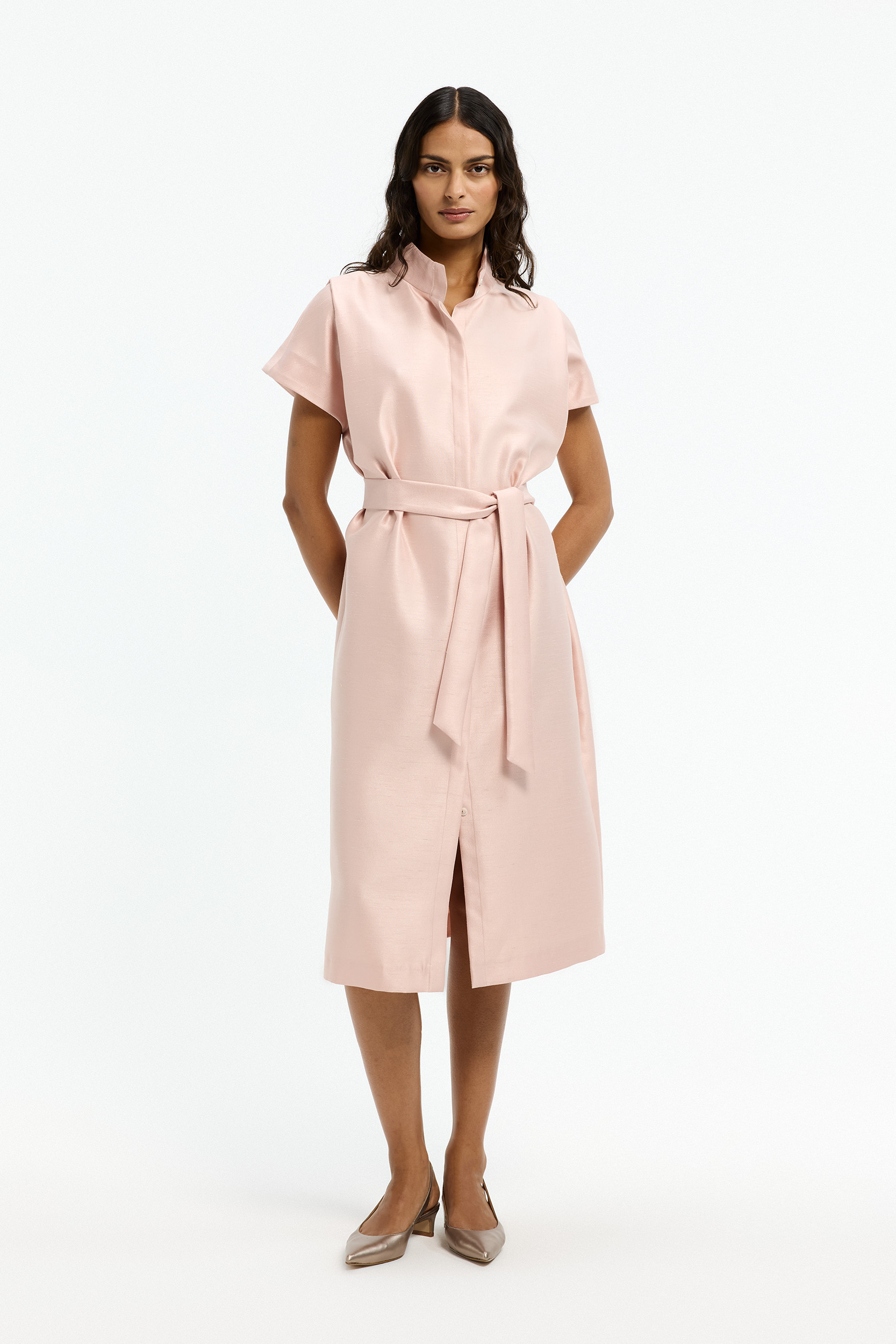 Jurk met luxe zijden look