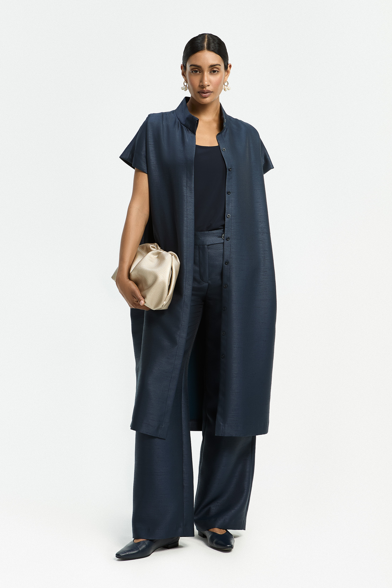 Jurk met luxe zijden look