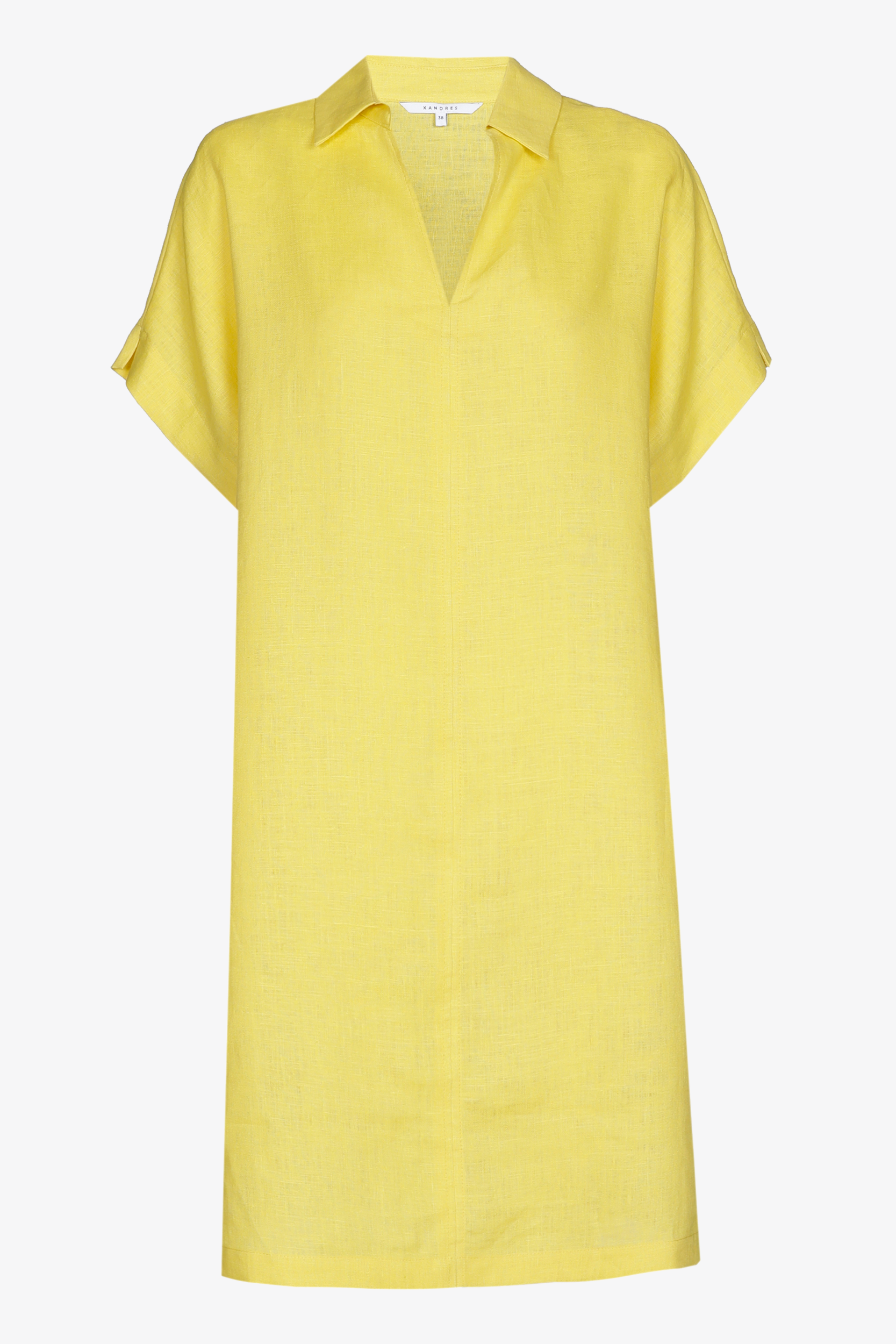 Linnen jurk met korte mouwen