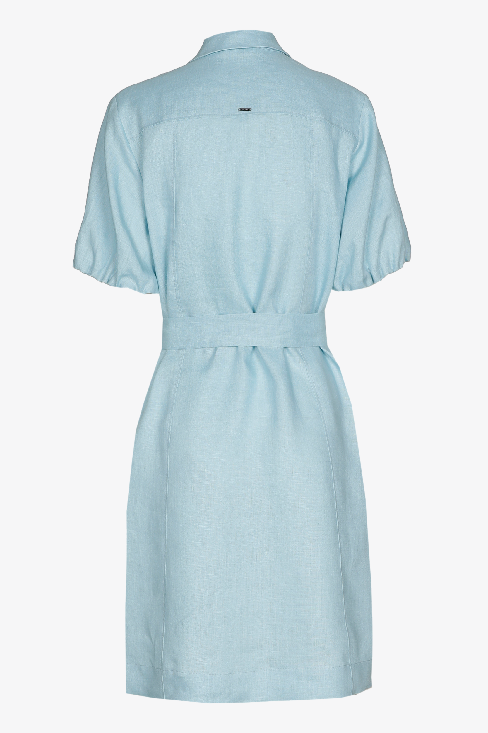 Hemdblusenkleid aus Leinen mit Ballonärmeln