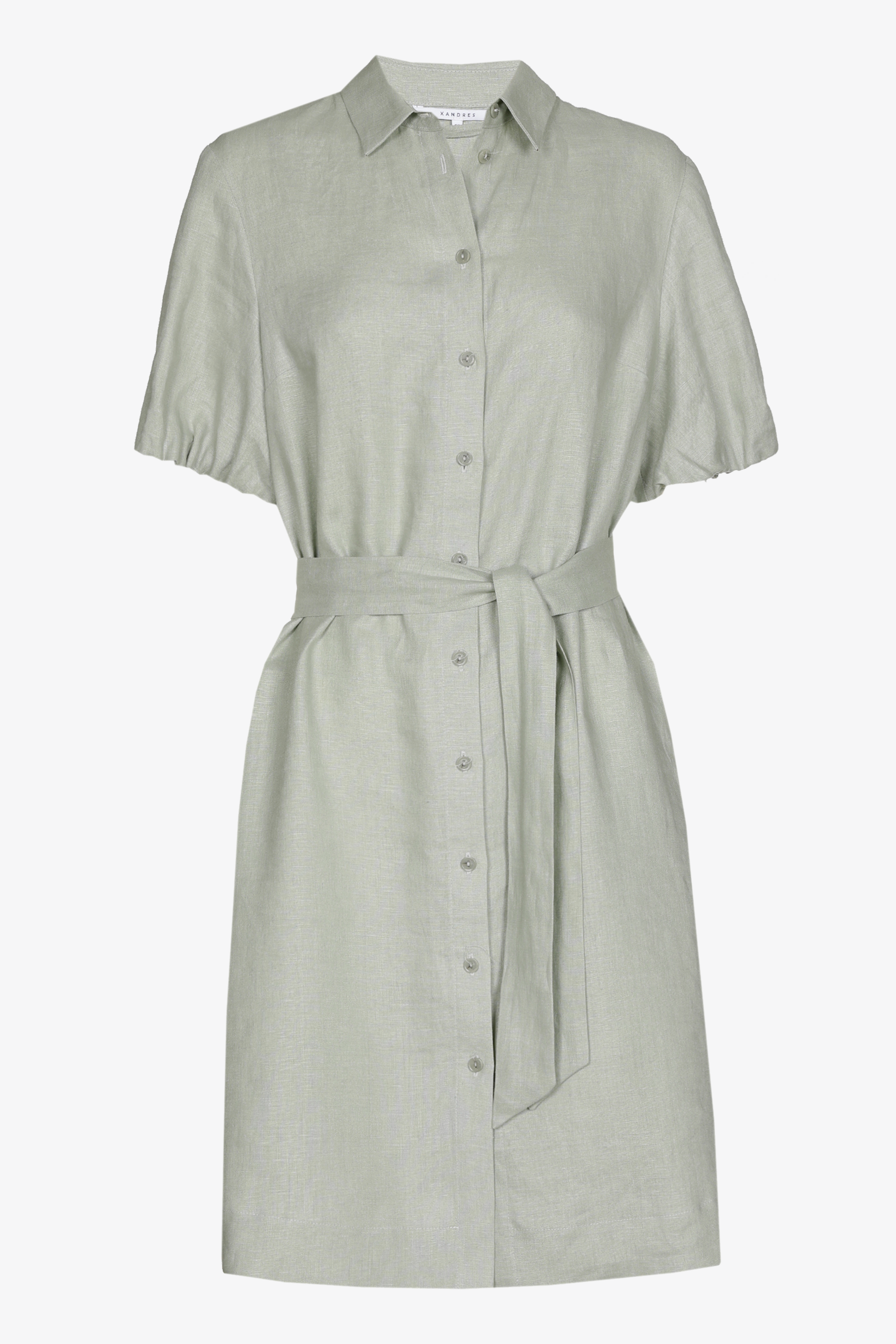 Hemdblusenkleid aus Leinen mit Ballonärmeln