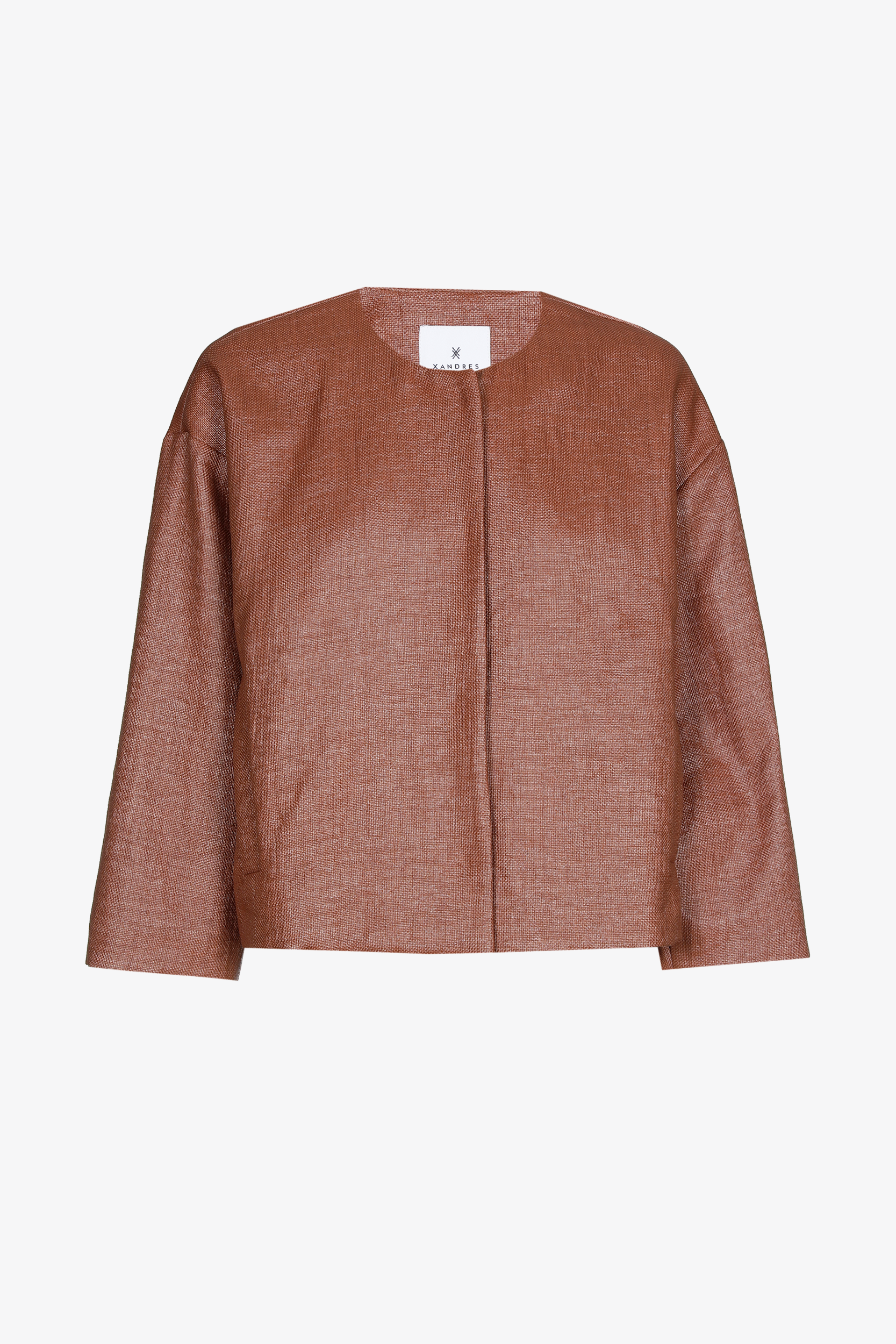 Geklede korte damesjas in raffia