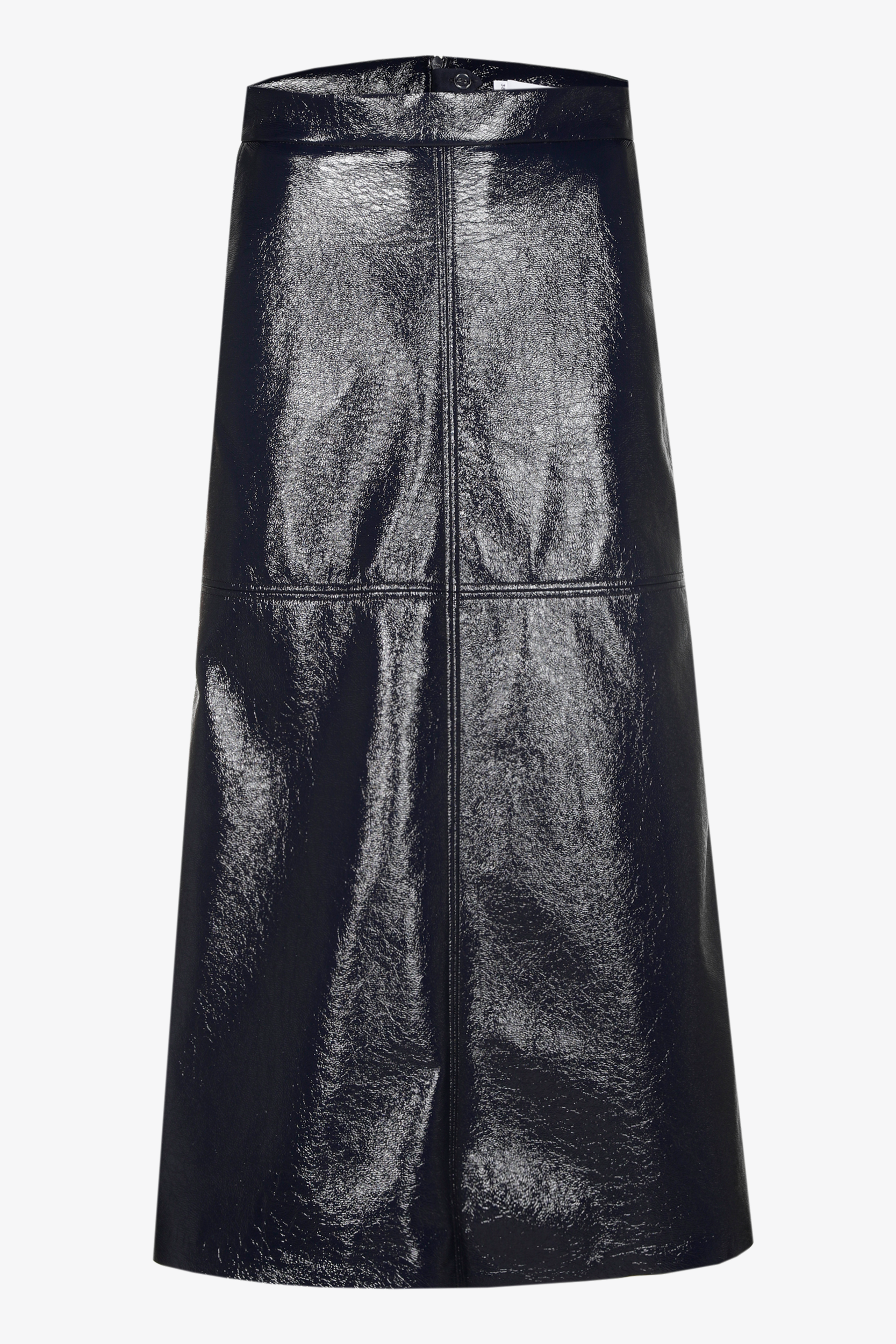 Rok met laklederen look
