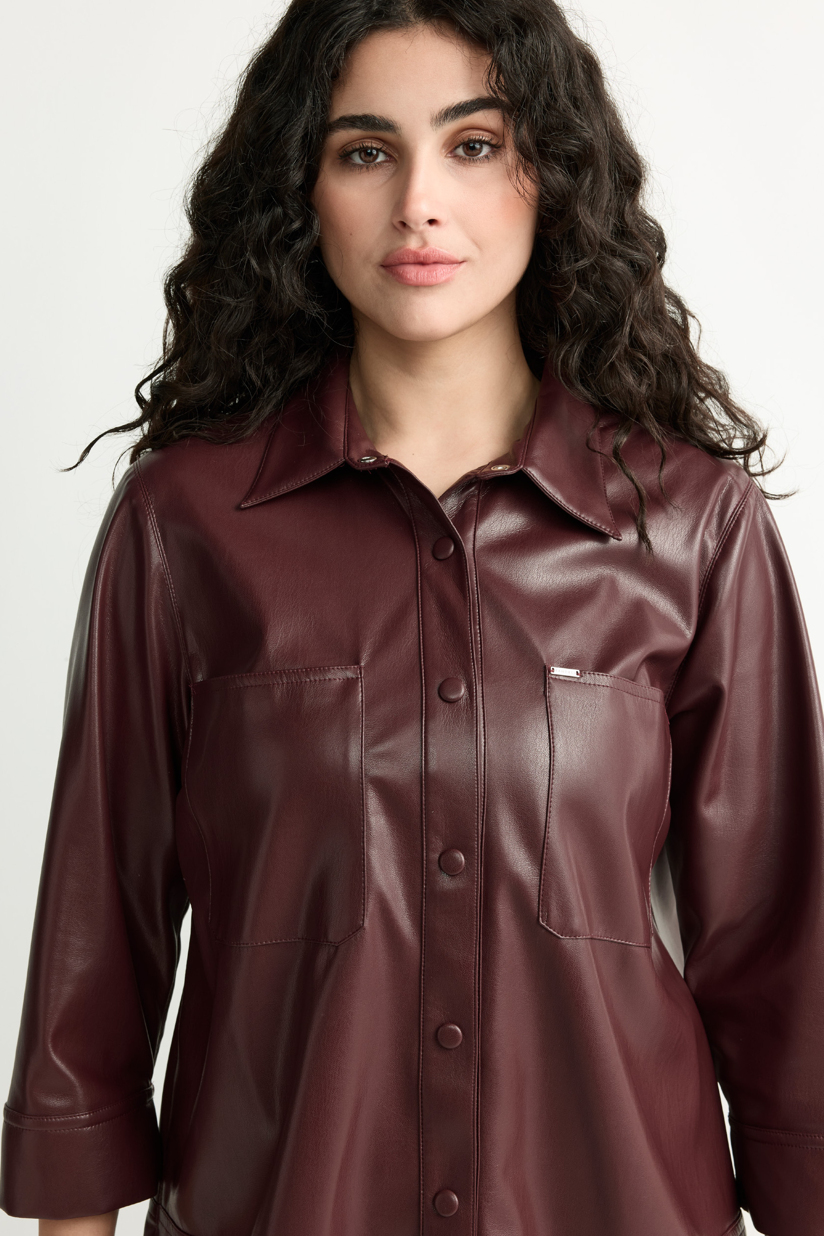 Faux leather jurk