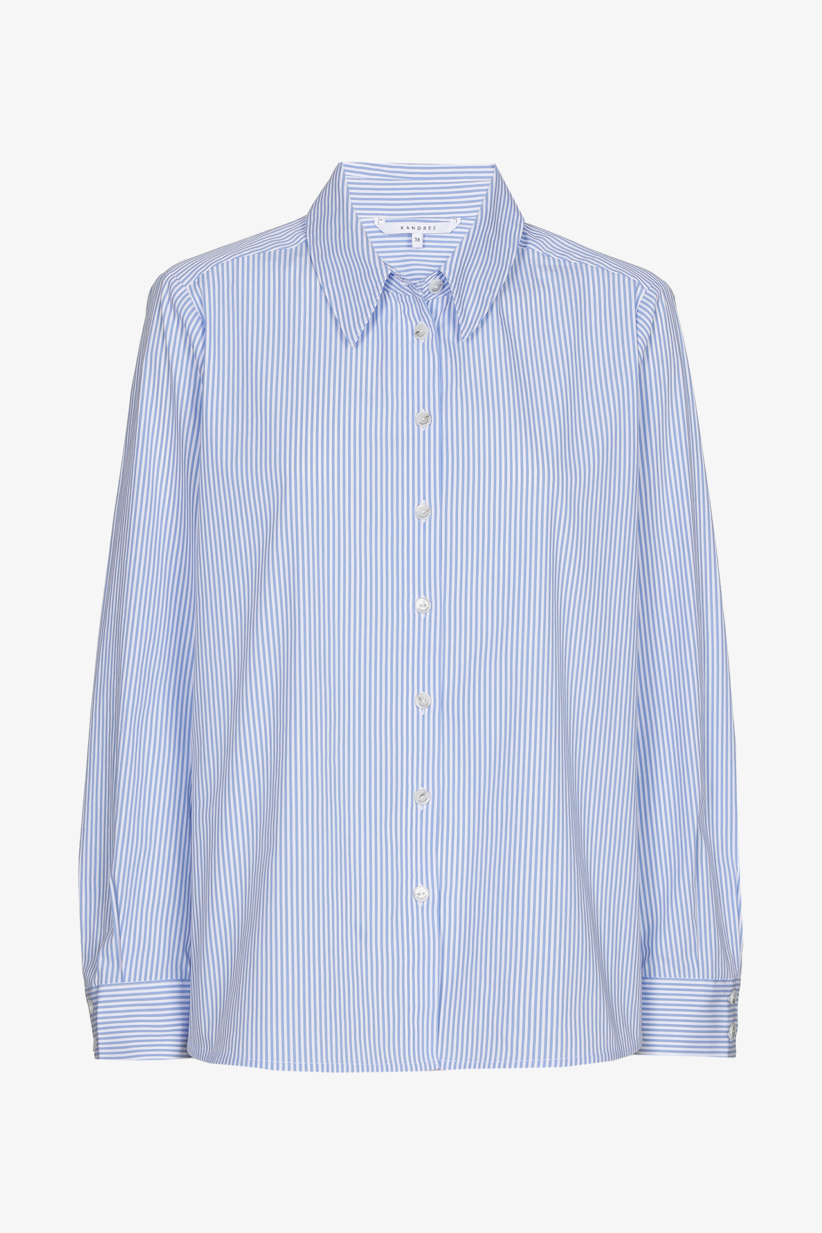 Gestreepte blouse met afneembaar striklint