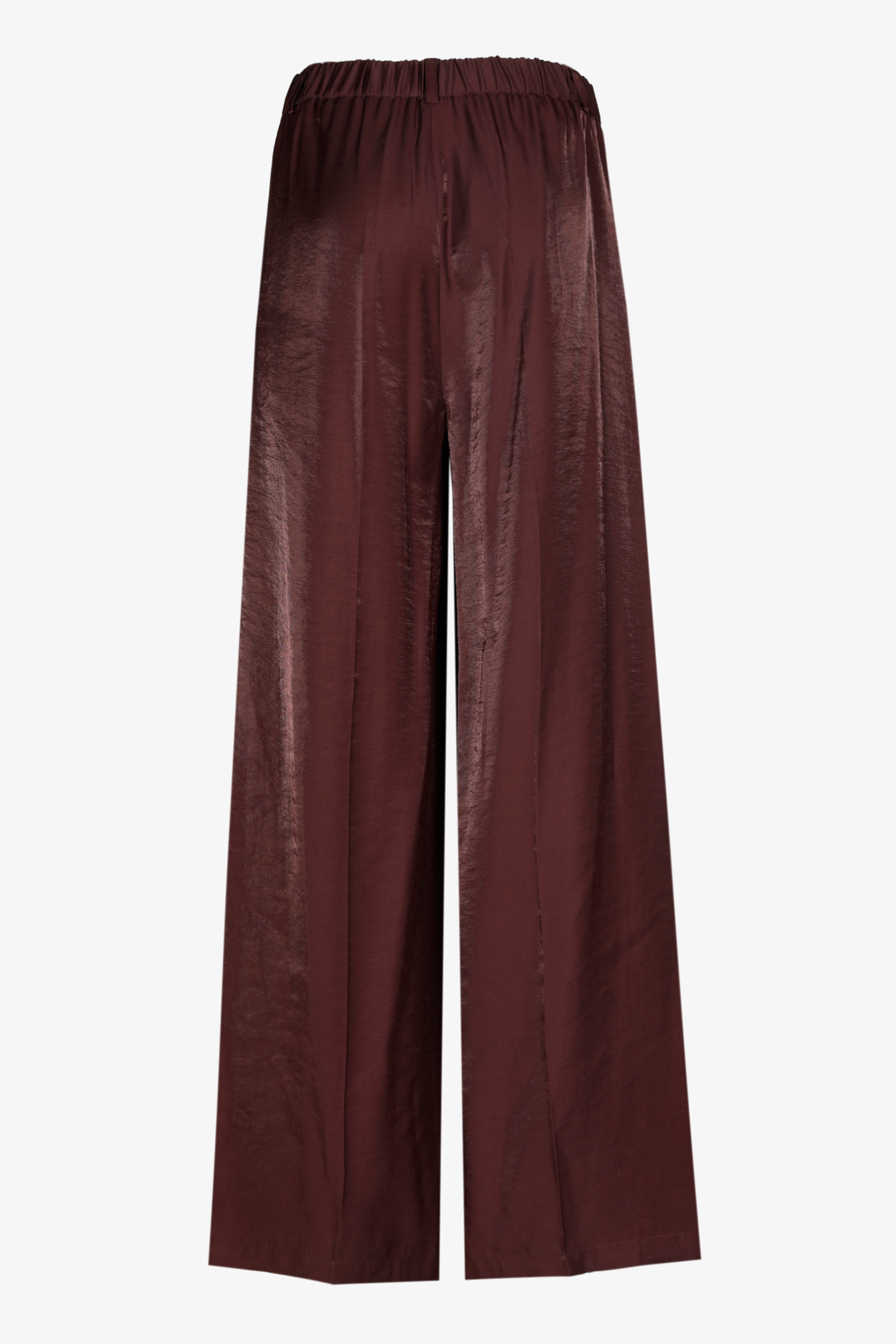 Glanzende broek met wijde pijpen