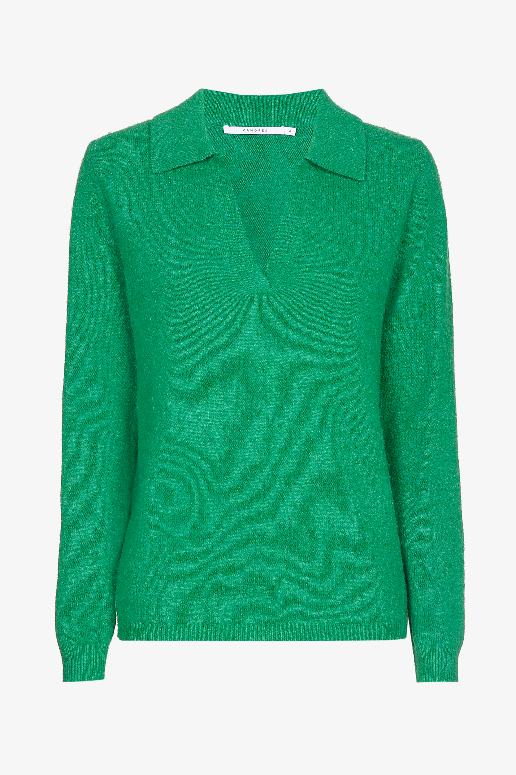 Pull polo en mélange d’alpaga