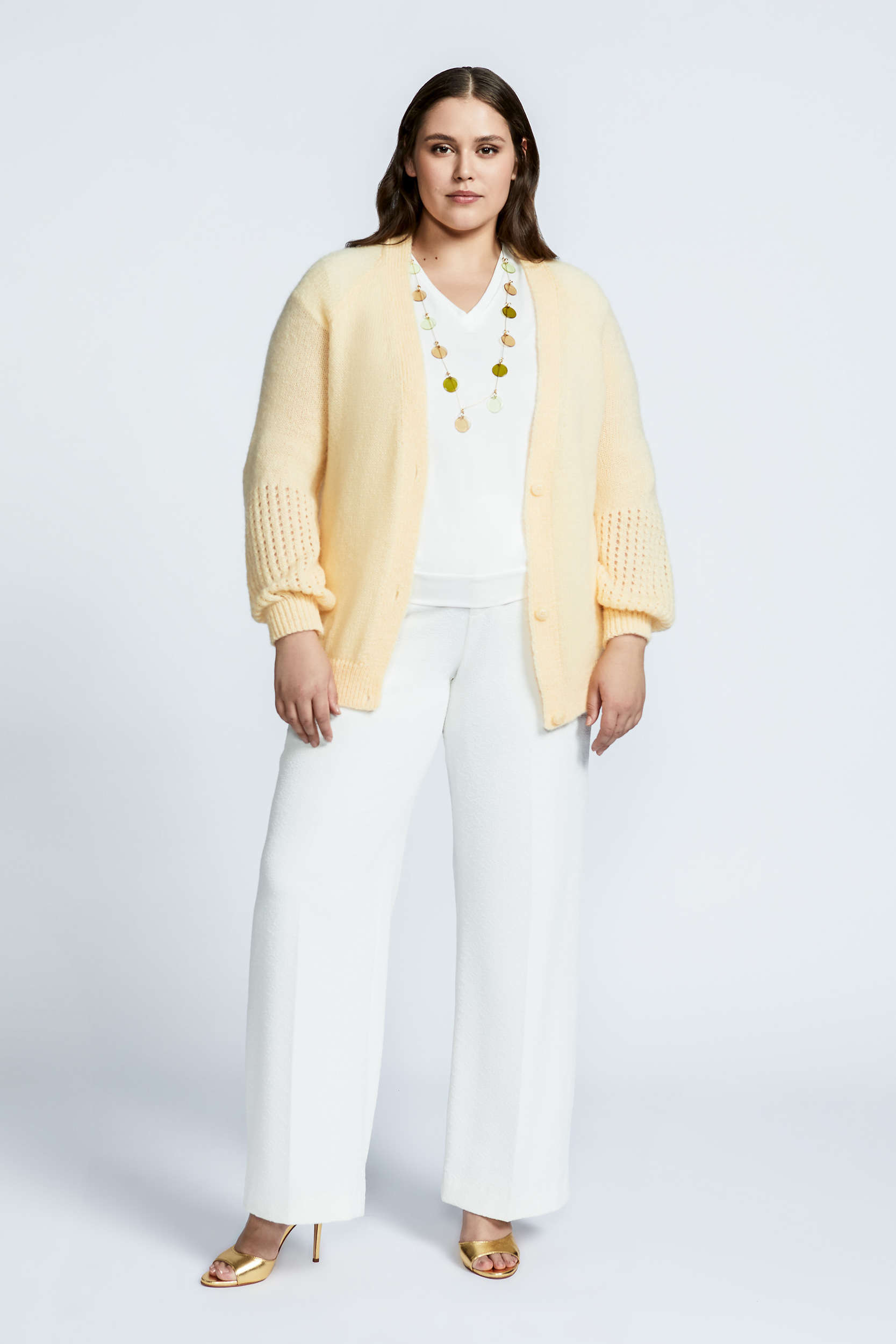 Long gilet with buttons
