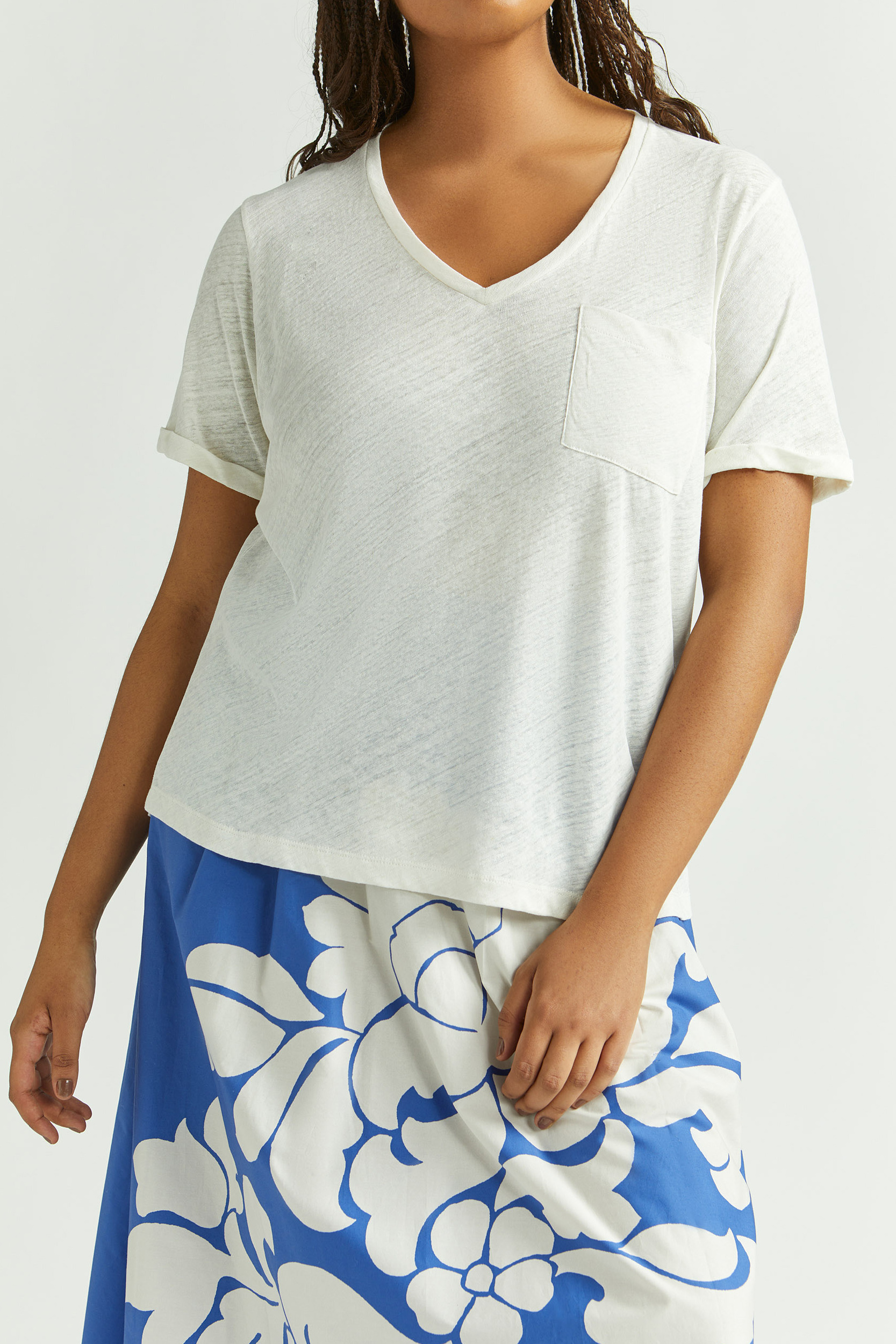 T-shirt basique à encolure en V