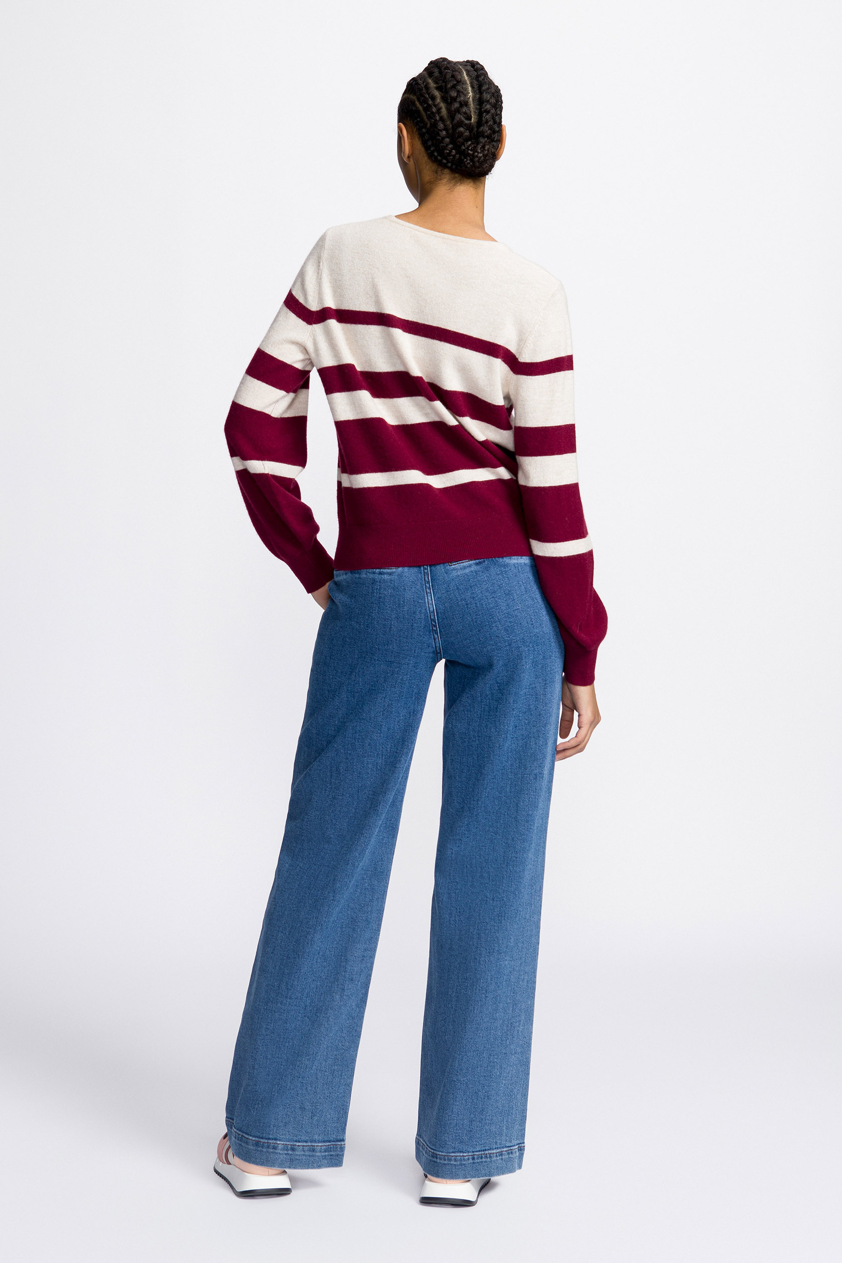 Striped pullover in a cashmere blend
