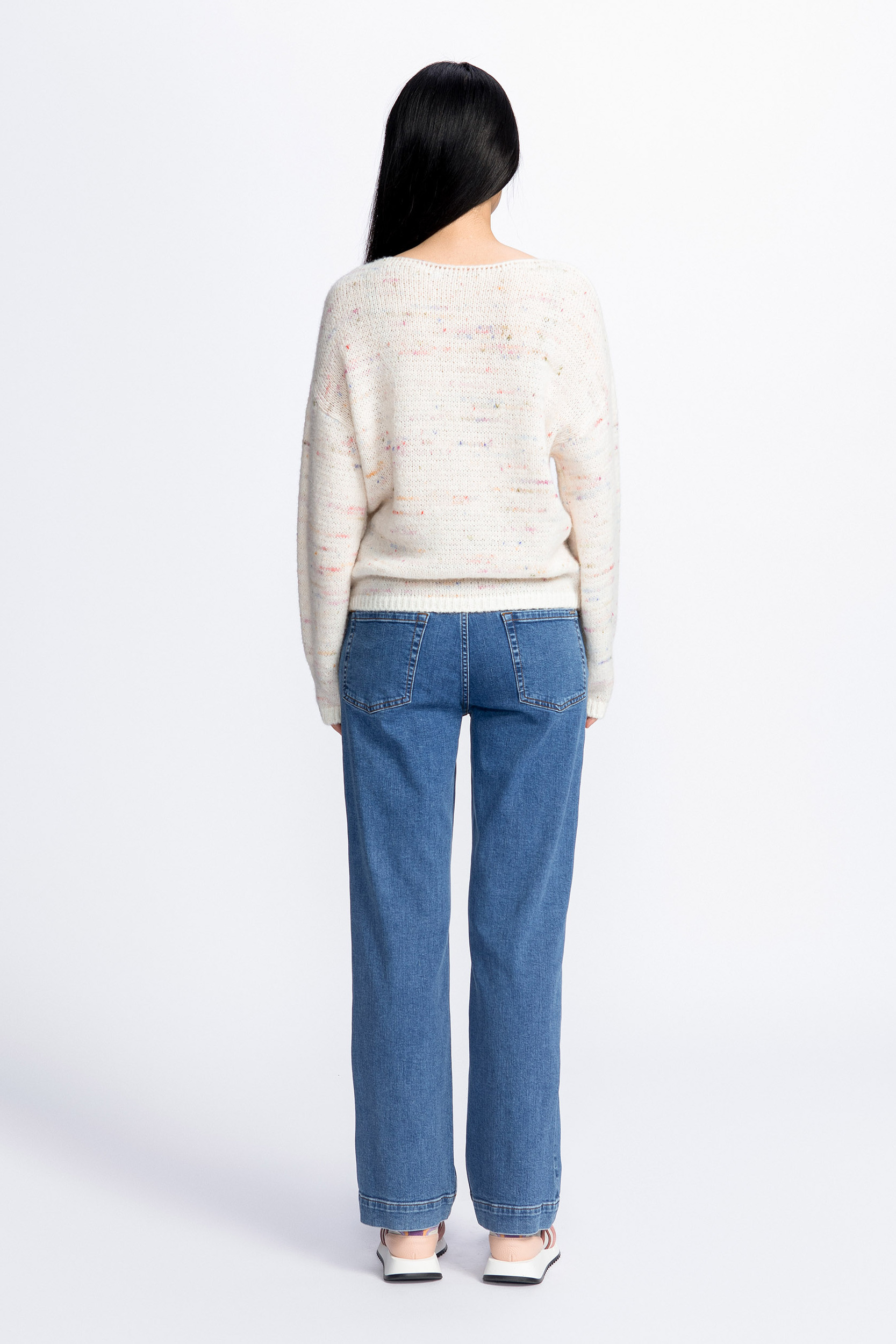 Pull multicolore en laine d’alpaga