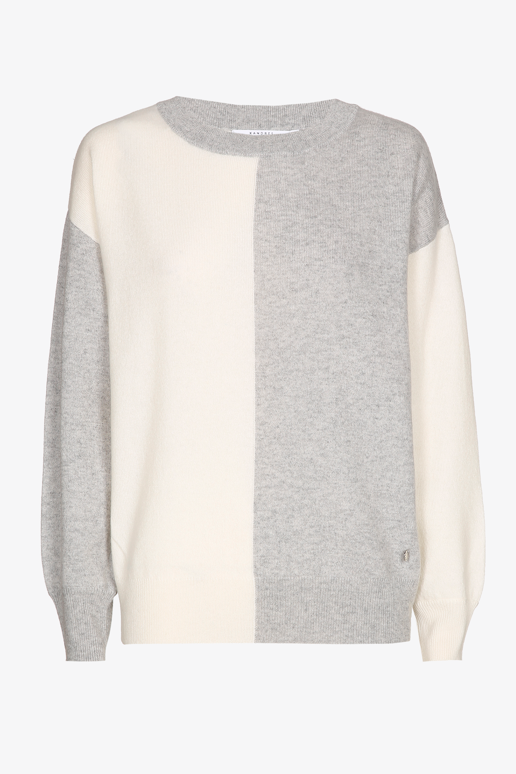 Two-tone cashmere pullover