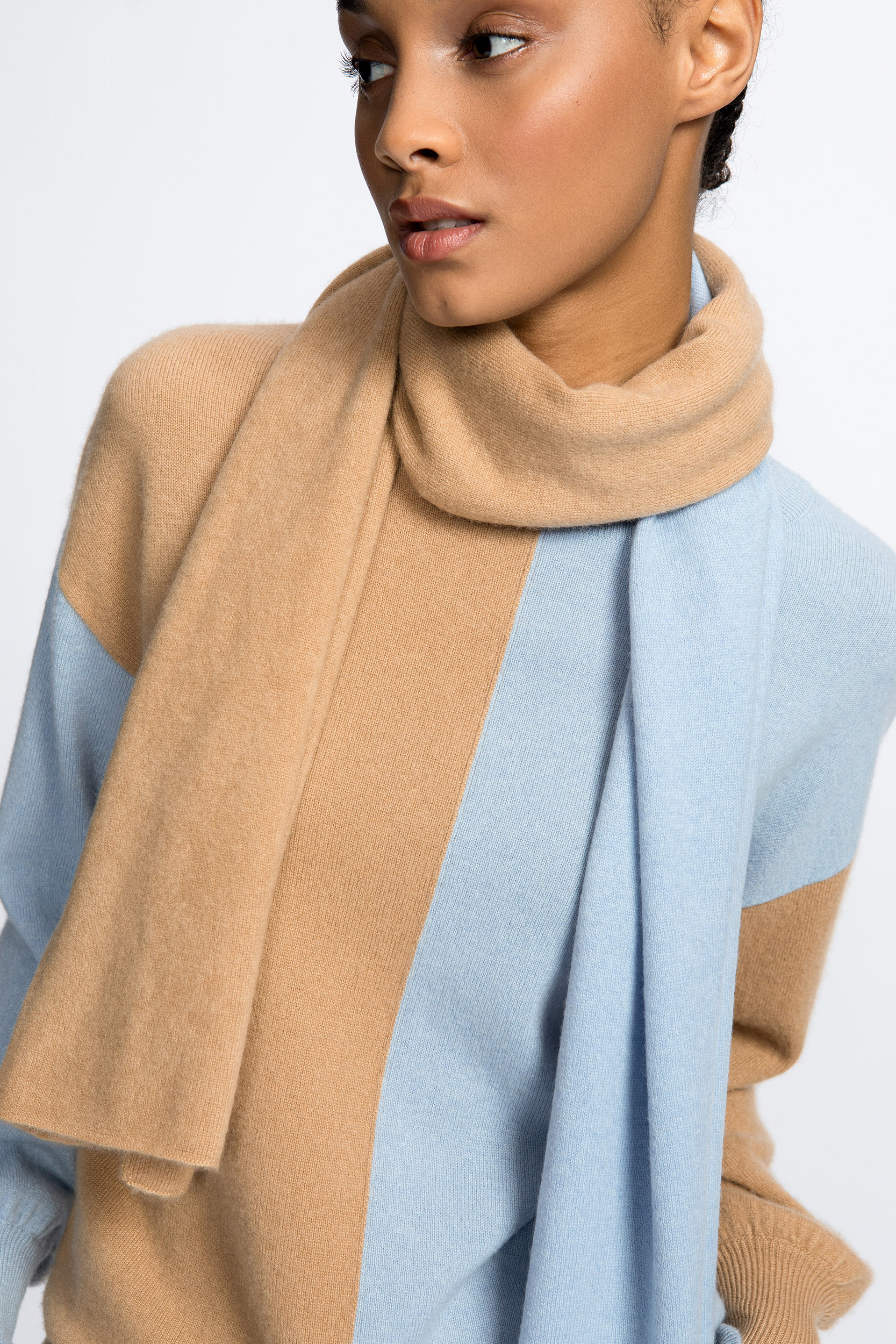 Zweifarbiger Pullover aus Kaschmir