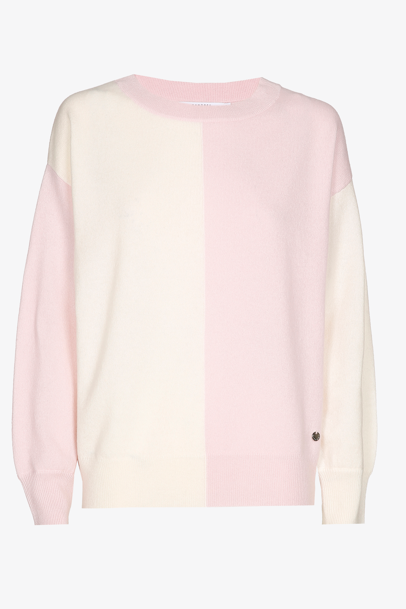 Two-tone cashmere pullover