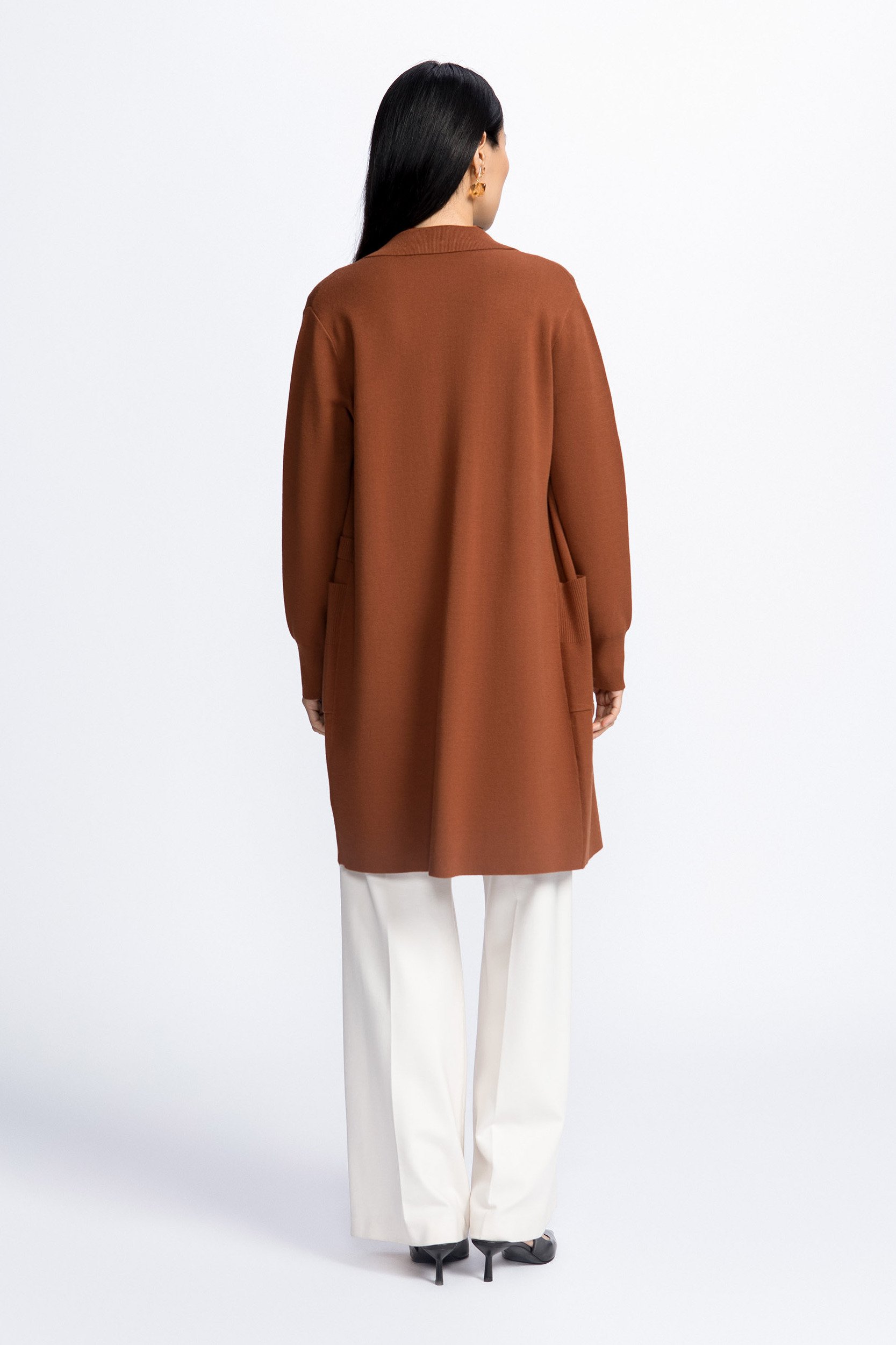 Long open-fronted cardigan