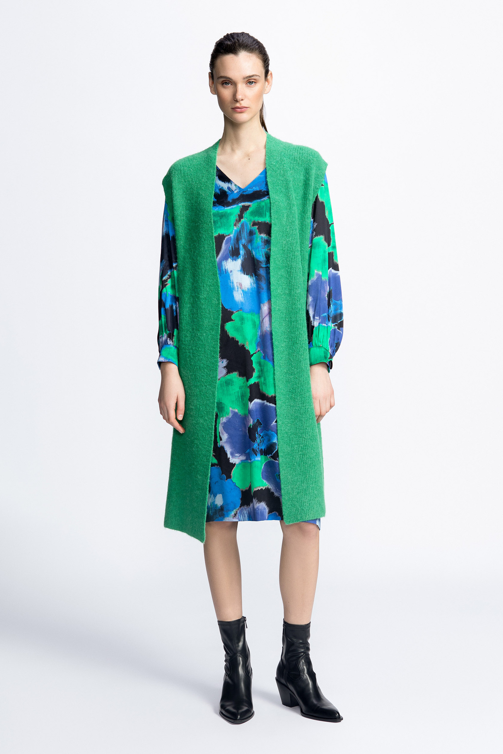 Veste sans manche en mélange de laines