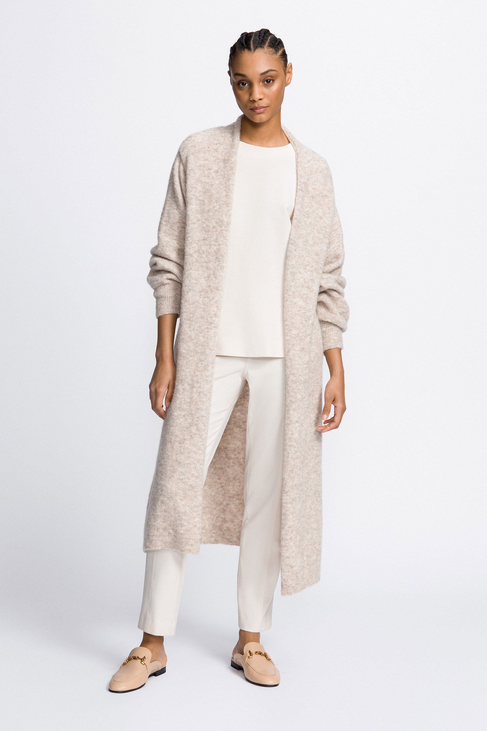Gilet long en laine mérinos