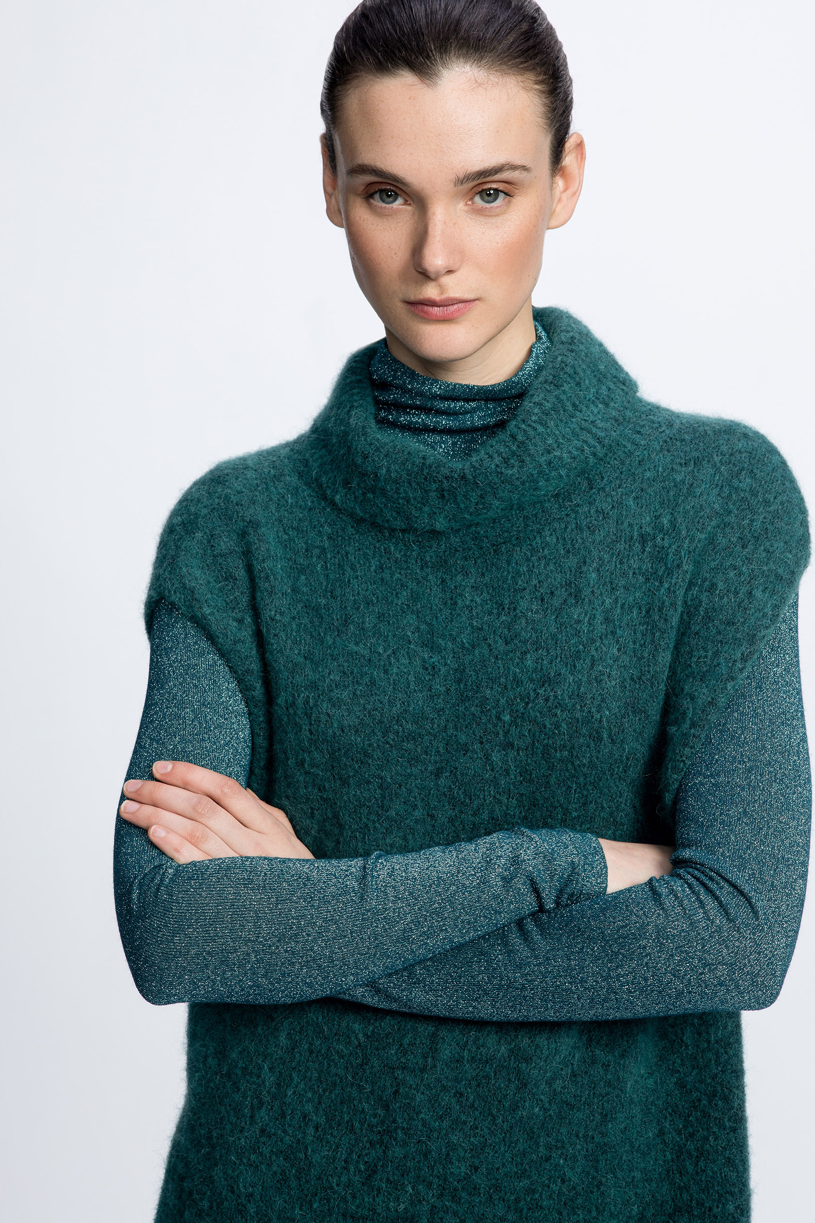 Robe sans manches contenant de la laine d’alpaga