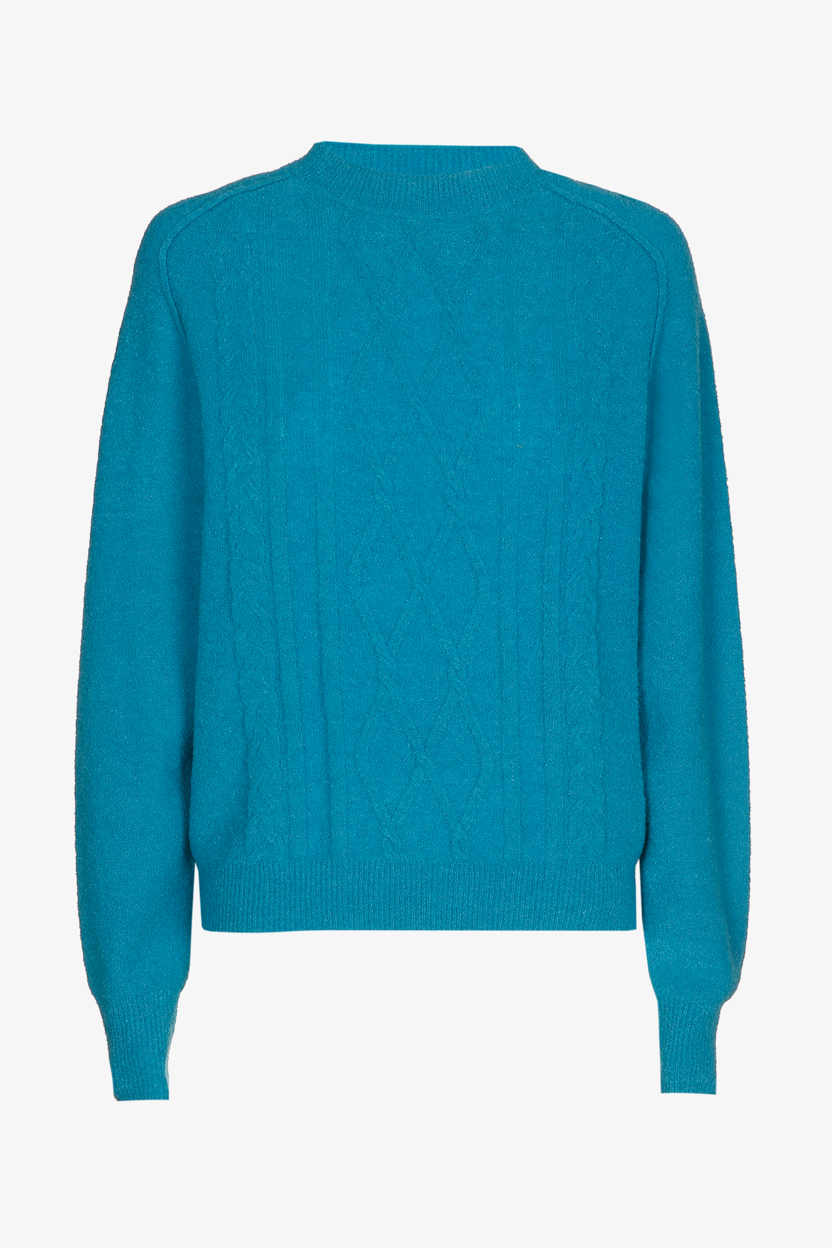 Zopfmuster-Pullover mit Wollanteil