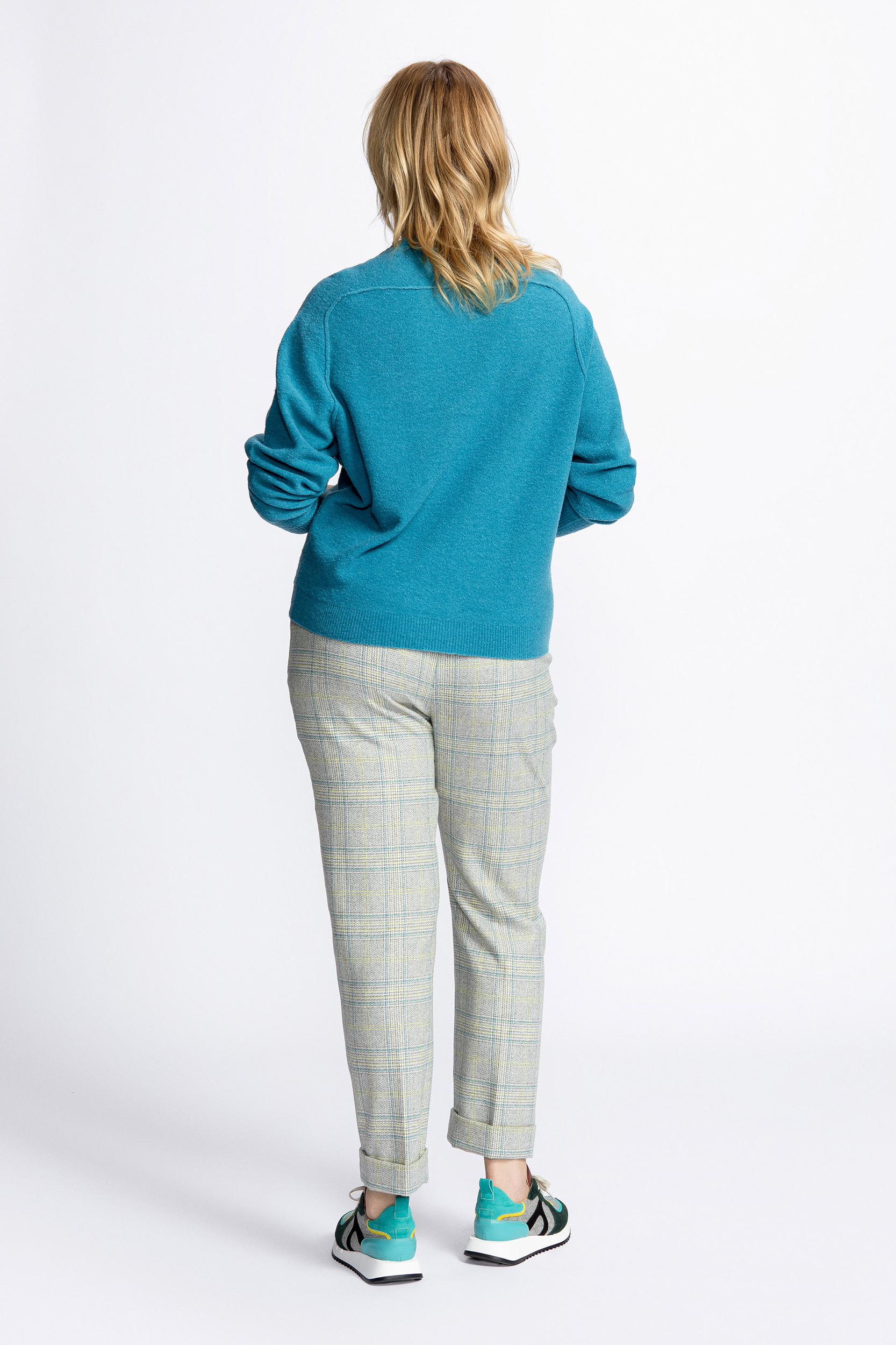 Zopfmuster-Pullover mit Wollanteil