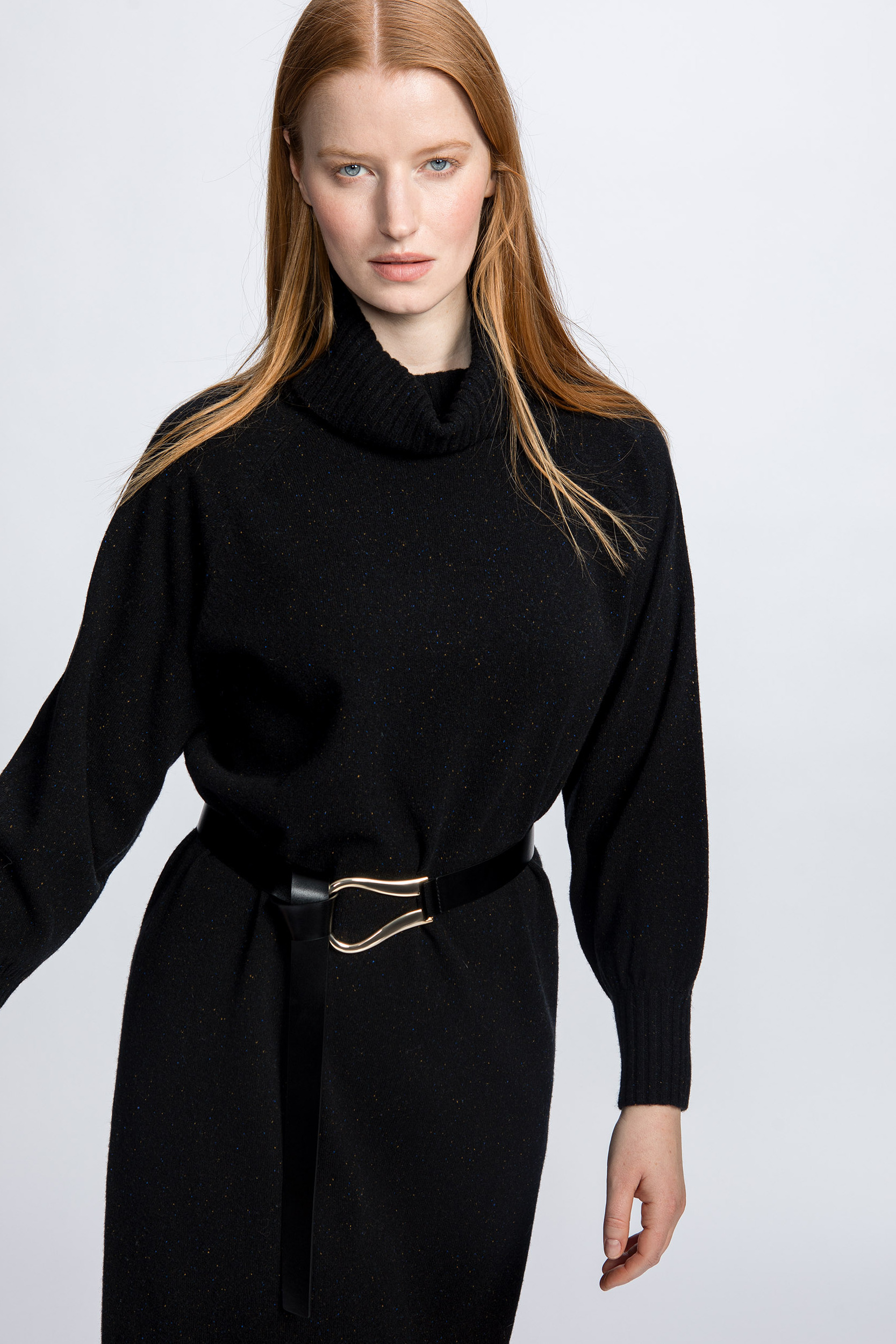 Robe en laine avec motif moucheté
