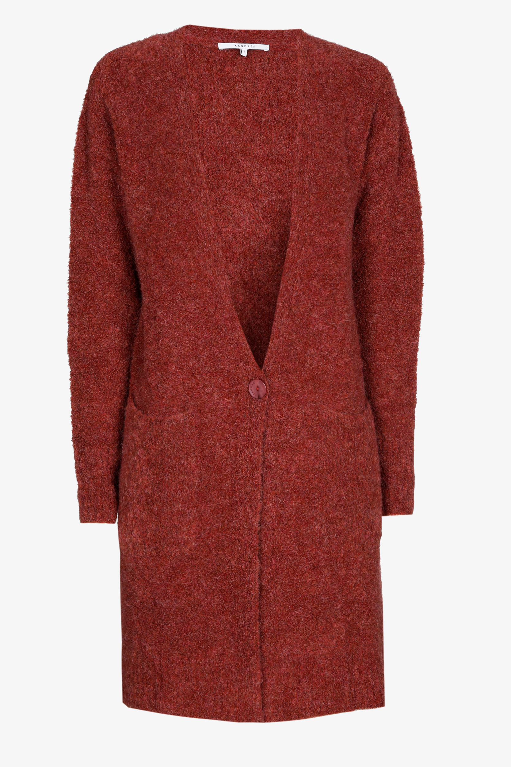 Gilet long en bouclé