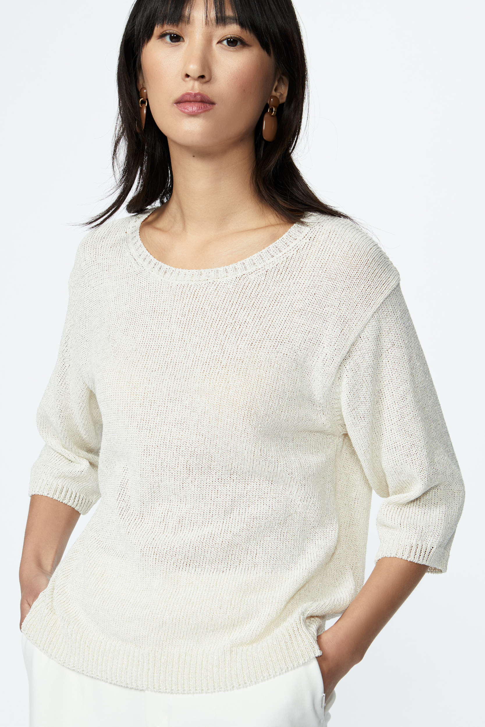 Pull tricoté en coton ample