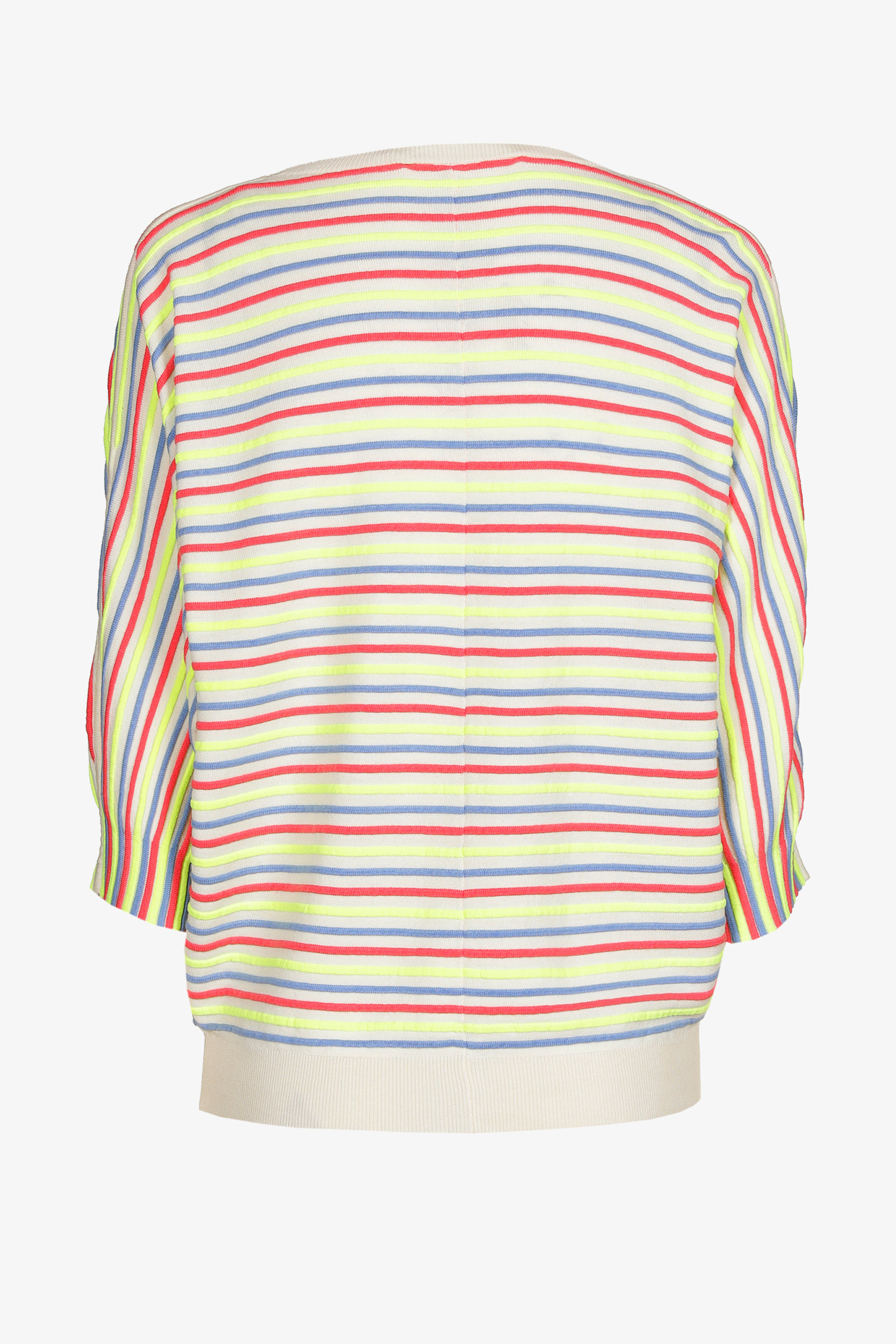 Pull rayé à manches bouffantes