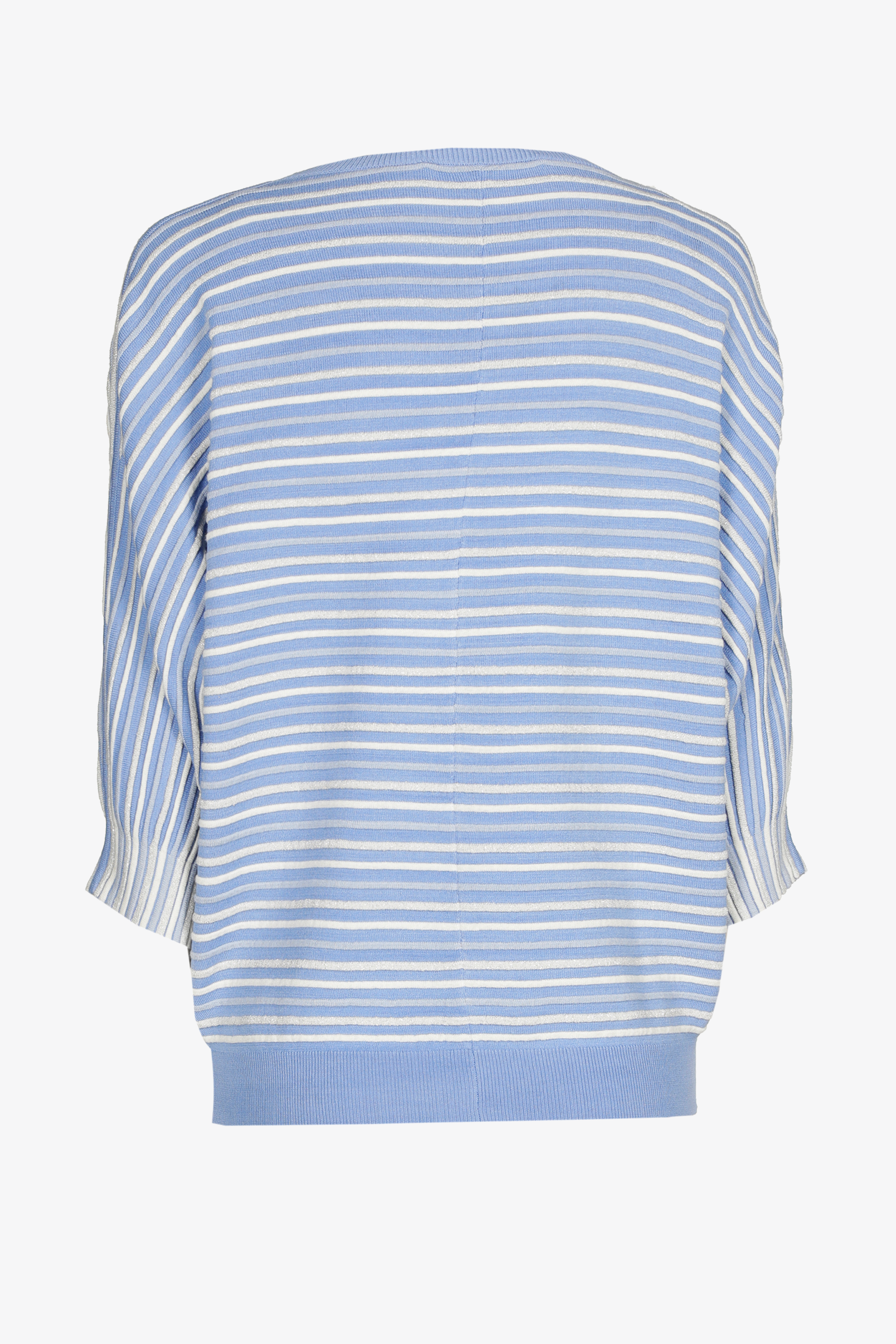 Pull rayé à manches bouffantes