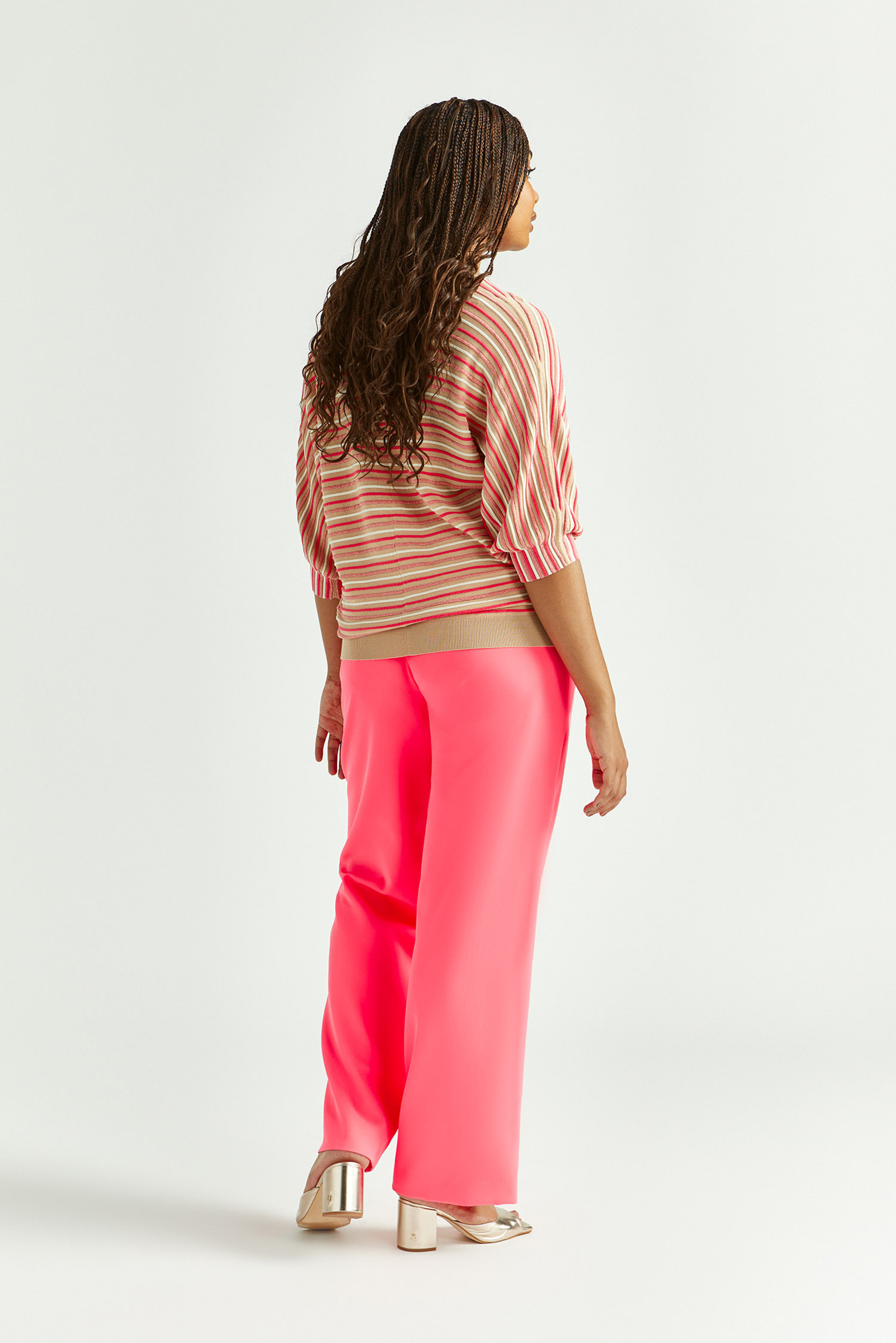 Gestreepte pull met pofmouw